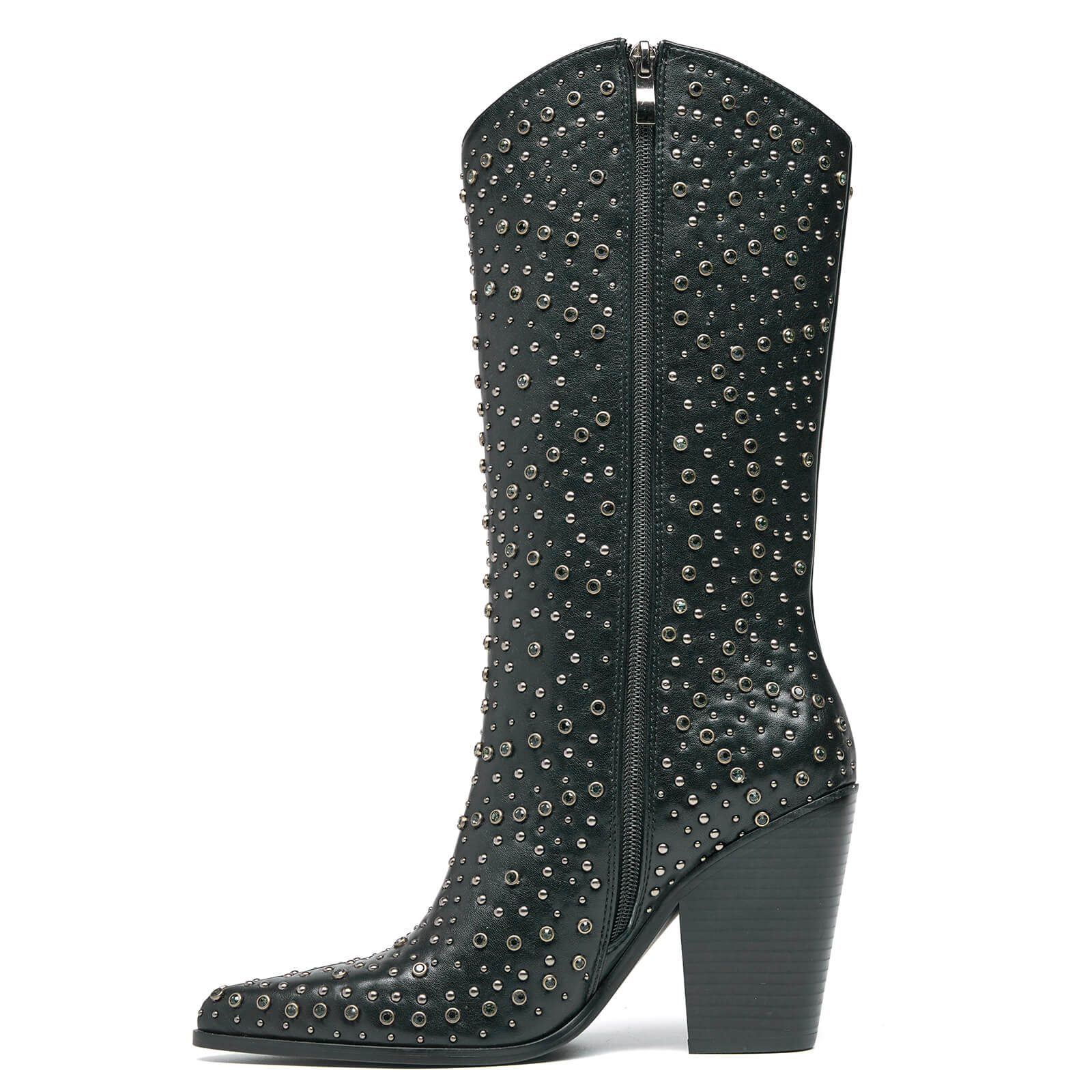Women's Studded Pointed Toe Rhinestone Cowgirl Boots