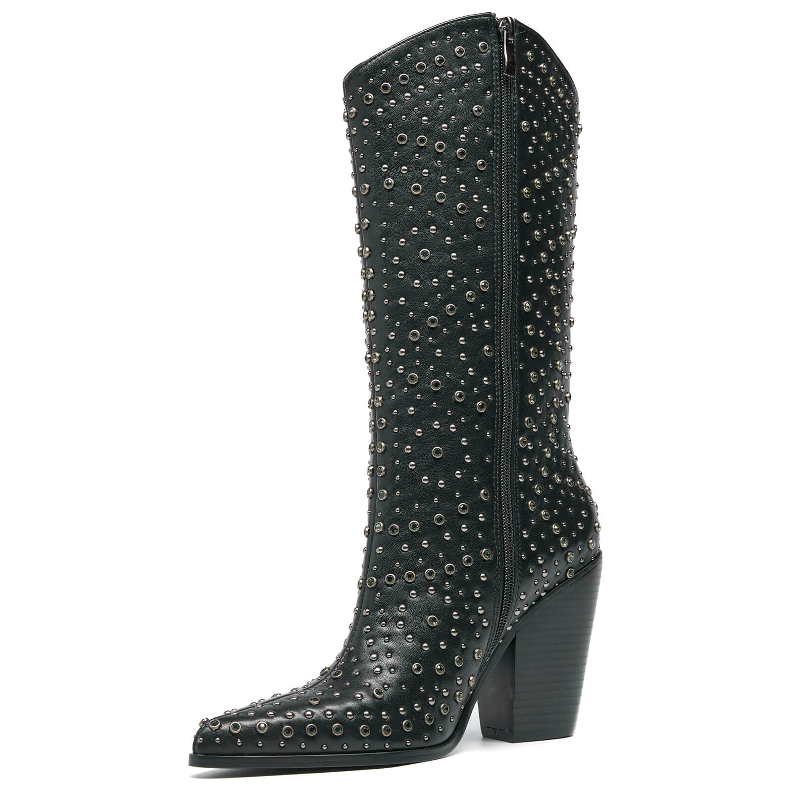 Women's Studded Pointed Toe Rhinestone Cowgirl Boots