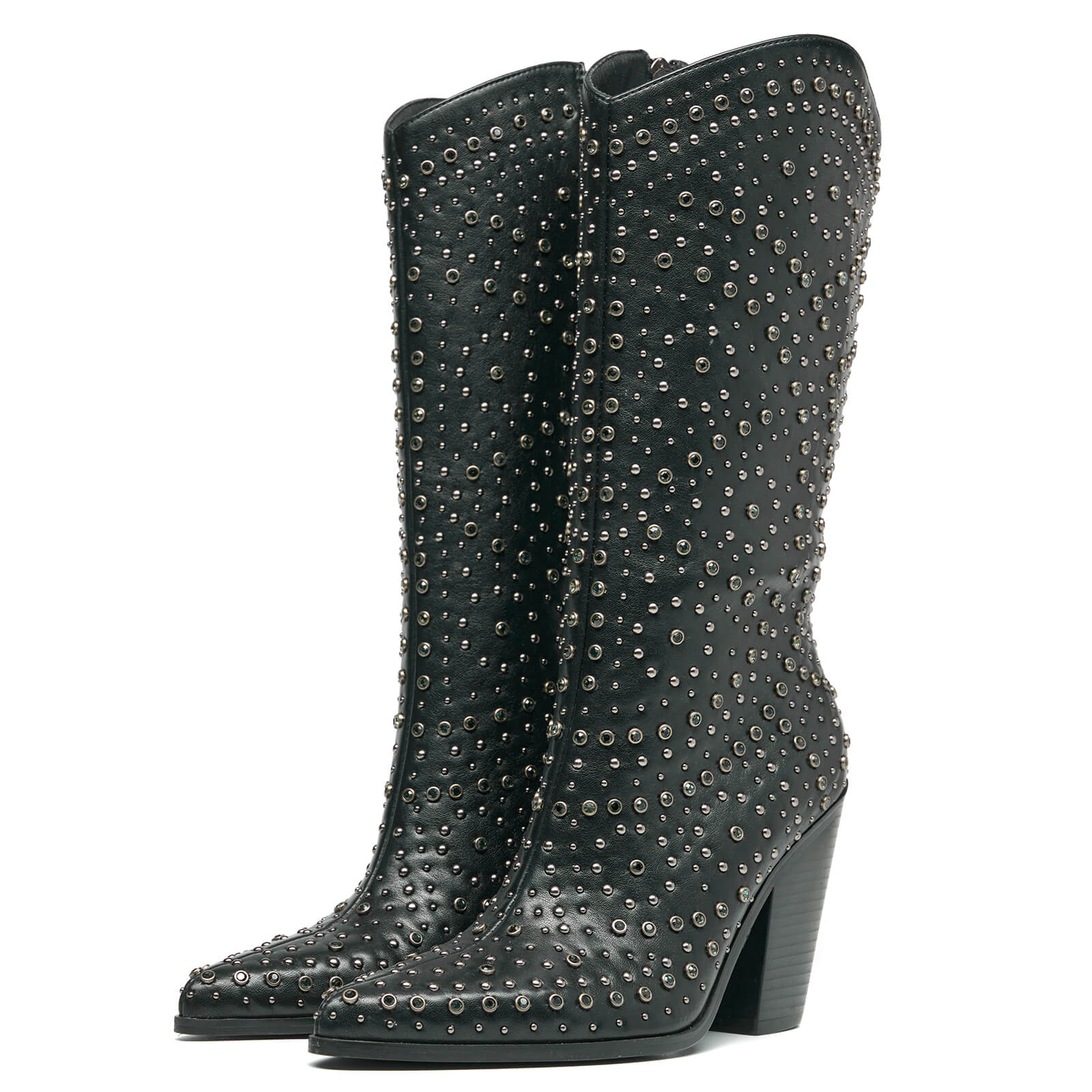 Women's Studded Pointed Toe Rhinestone Cowgirl Boots