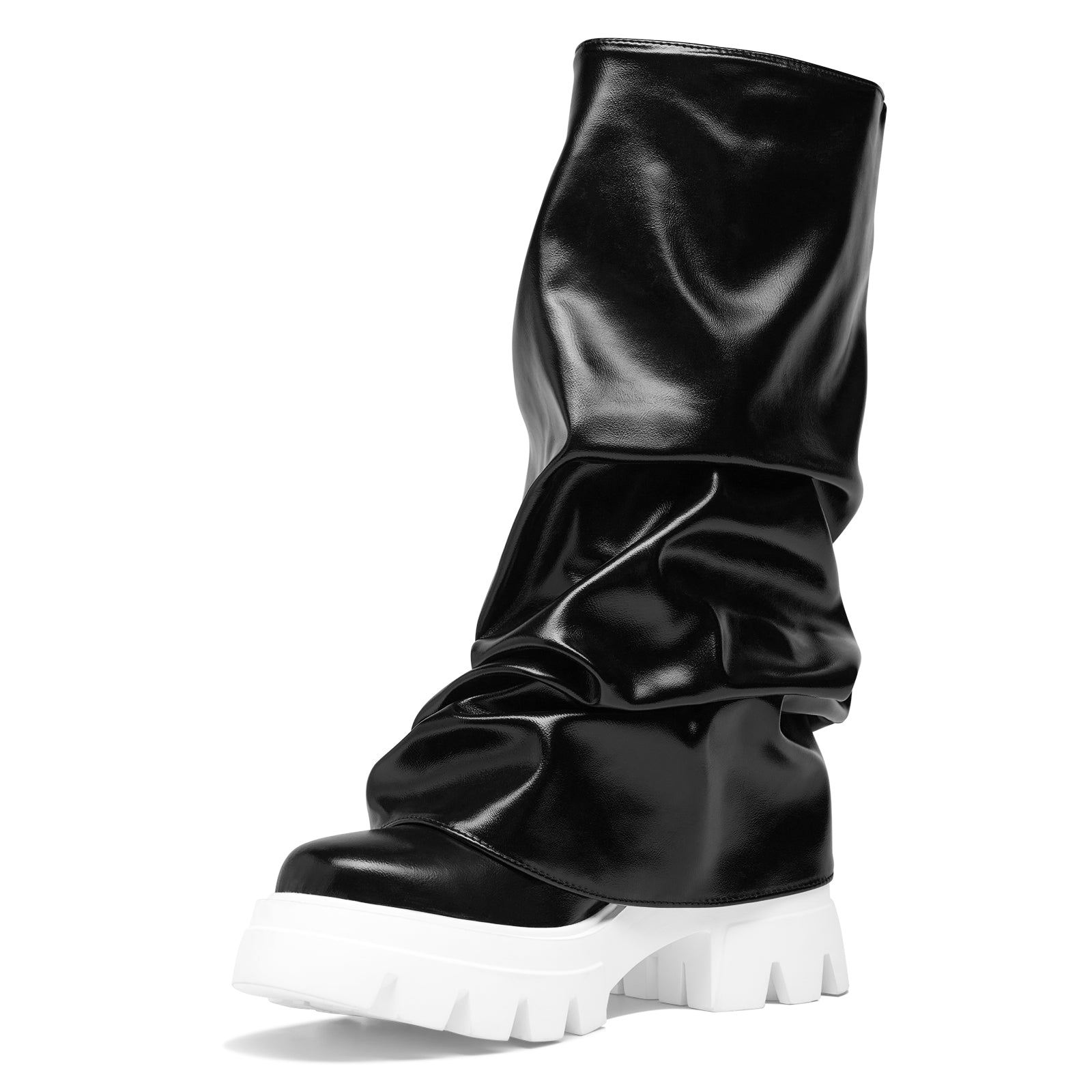 Women's Platform Round Toe Fold Over Boots