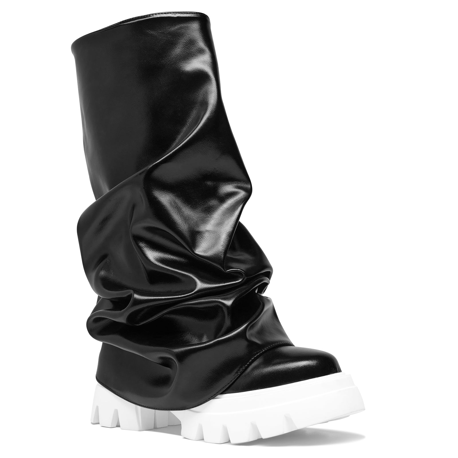Women's Platform Round Toe Fold Over Boots