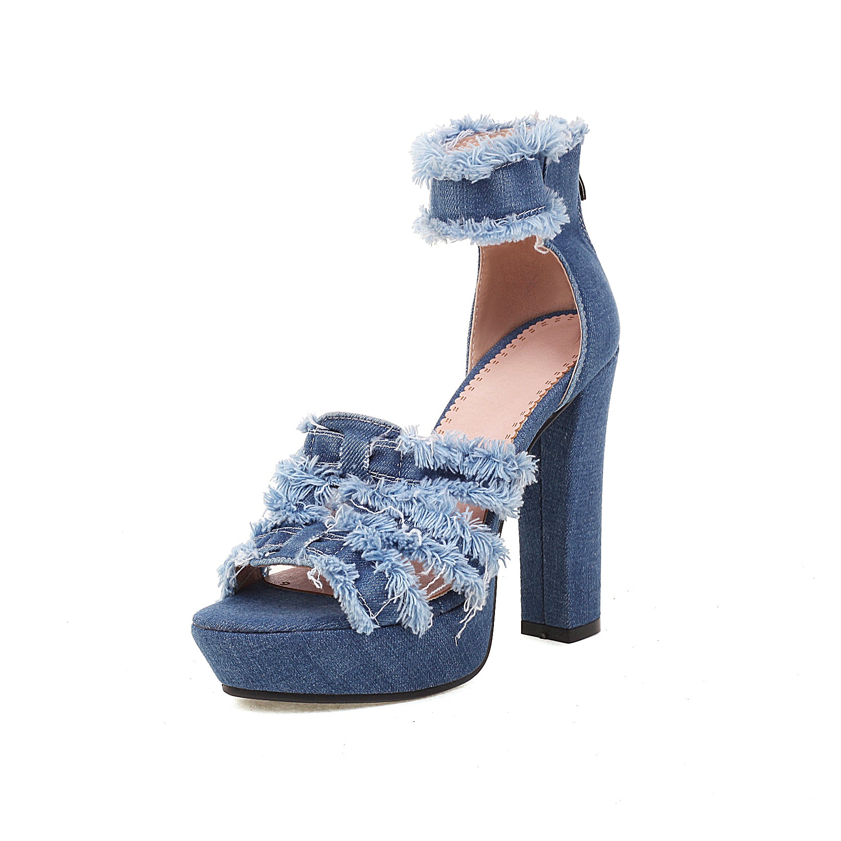Women's Denim High Heeled Sandals