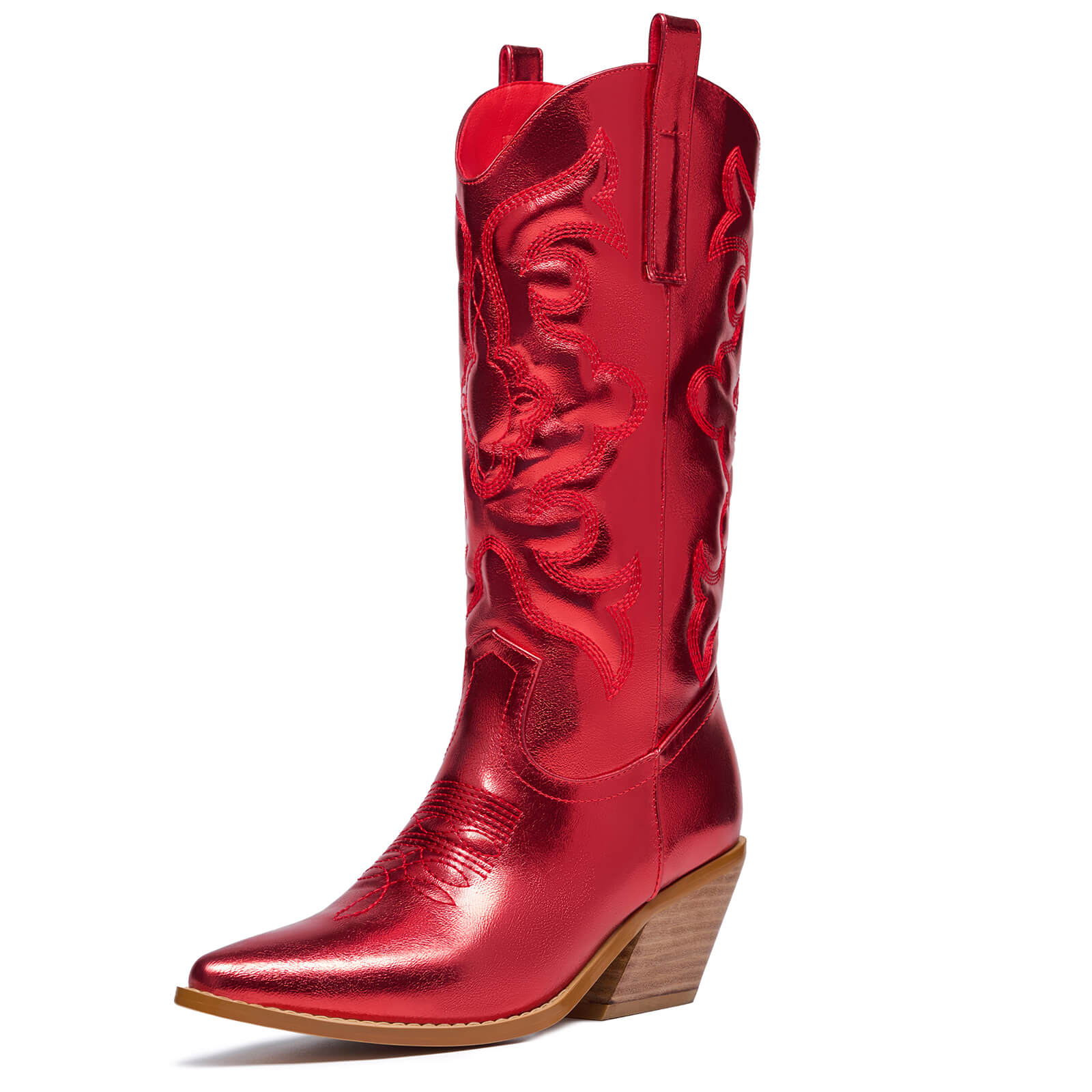 Sparkle Mid Wide Calf Western Embroidered Knee High Cowboy Boots