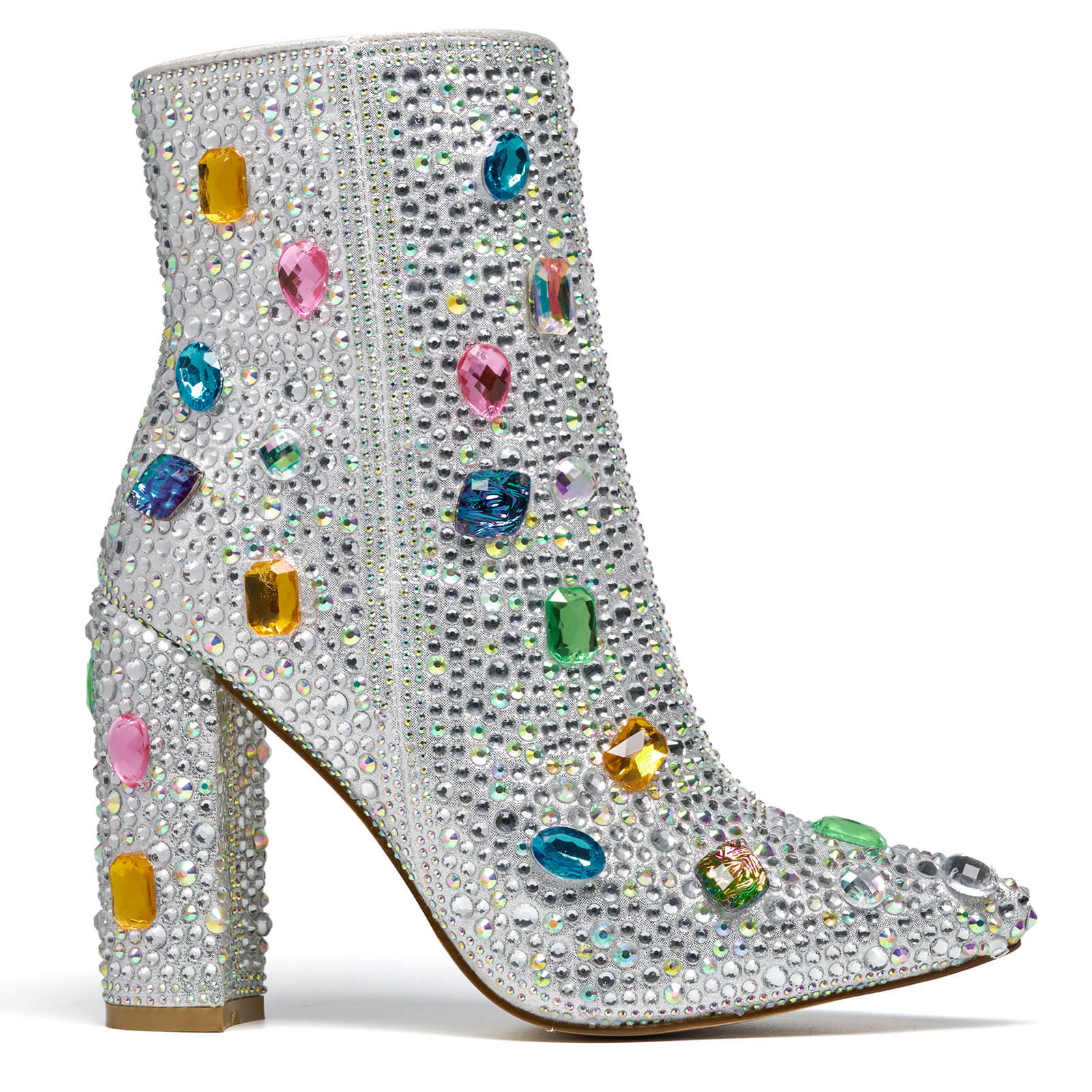 Women Pointed Toe Rhinestone Ankle Boots