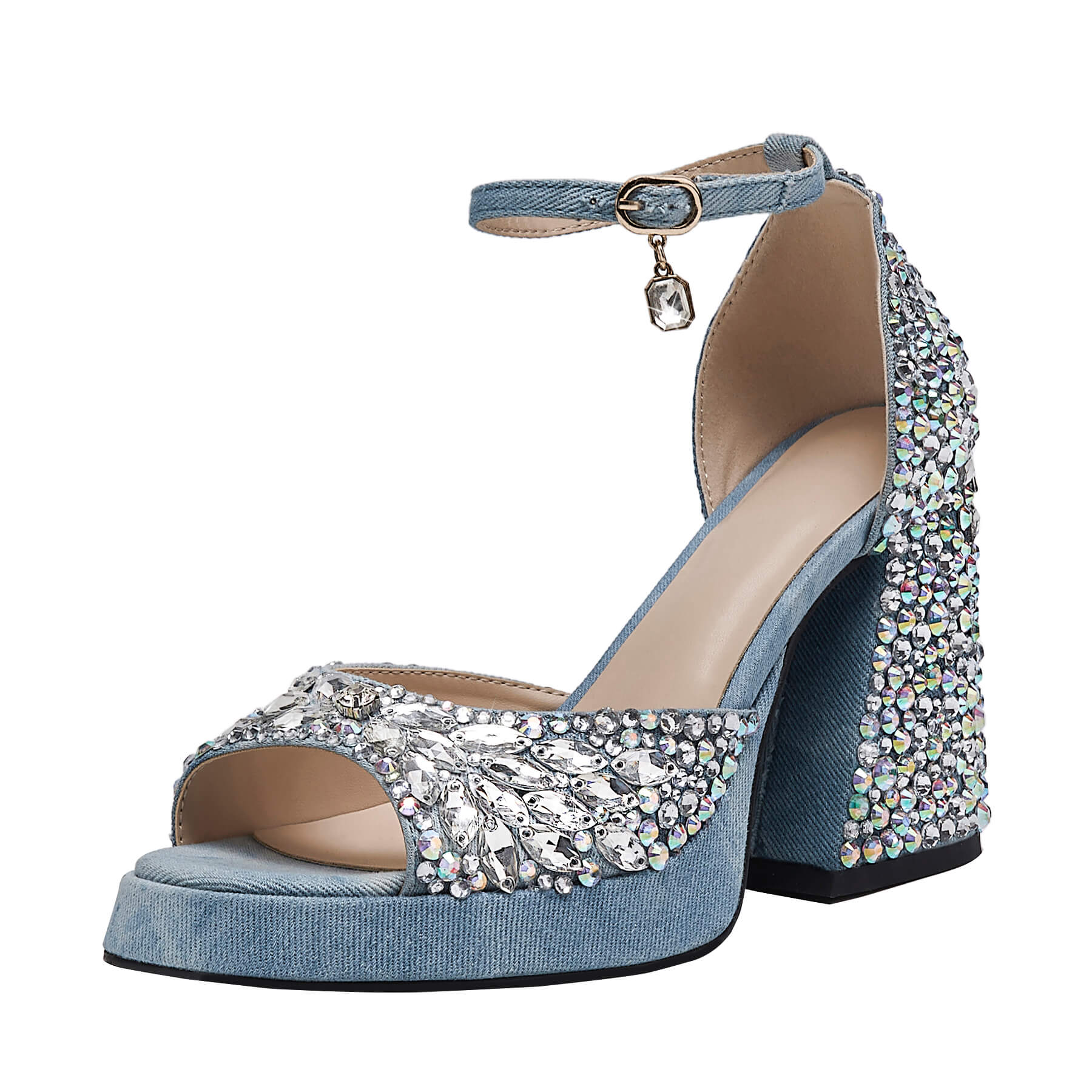 Women Pearl Platform Chunky Heels Sandals