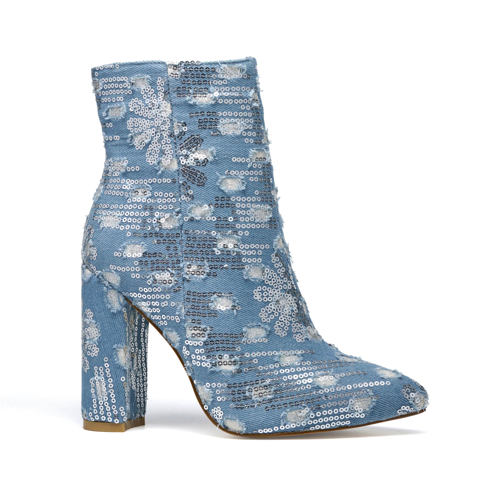 Women's Blue Jean Denim Ankle Boots