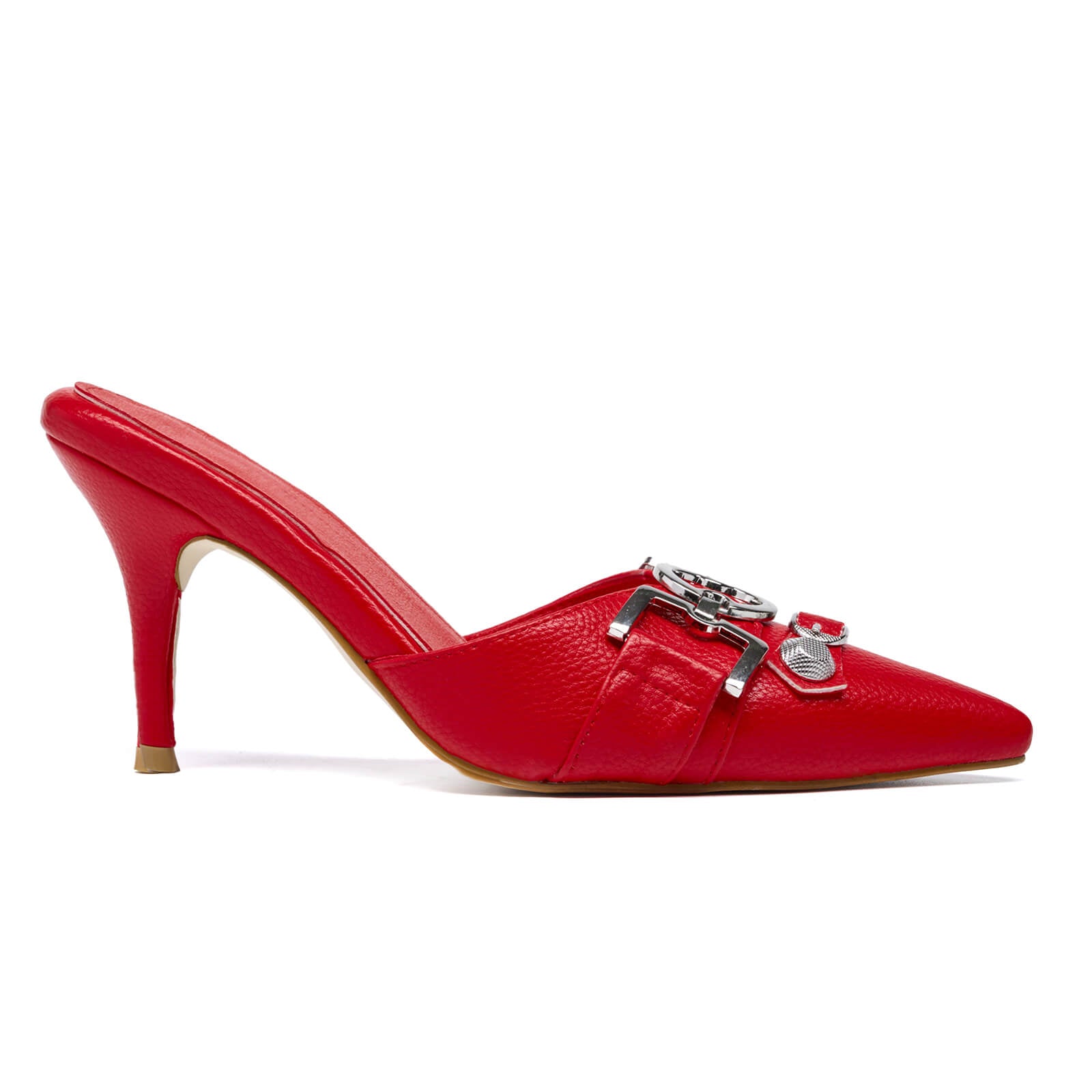Women Heeled Mules pointed toes Stiletto High Heels Slip On Sandals