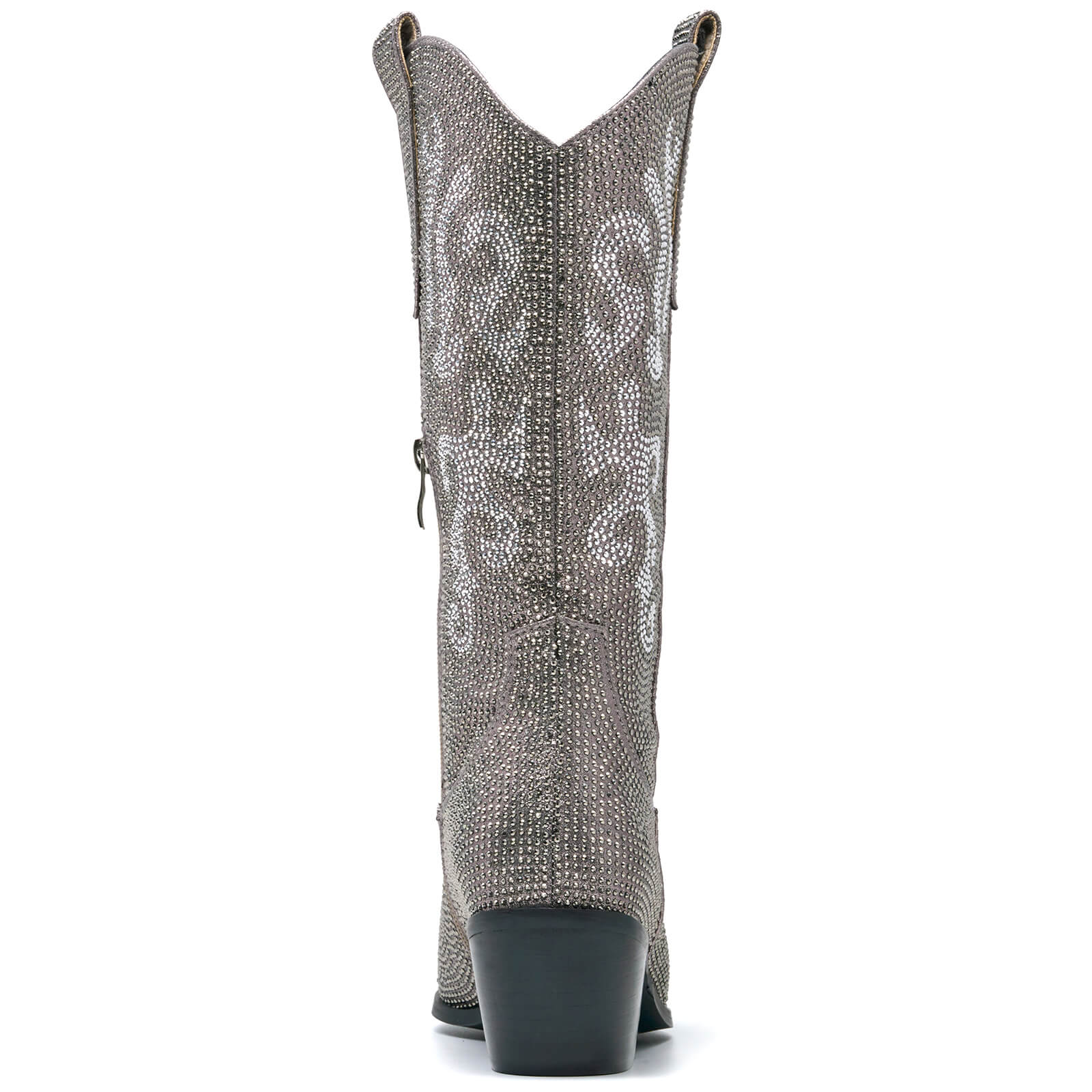 Vintage Pattern Rhinestone Mid Calf Cowgirl Boots