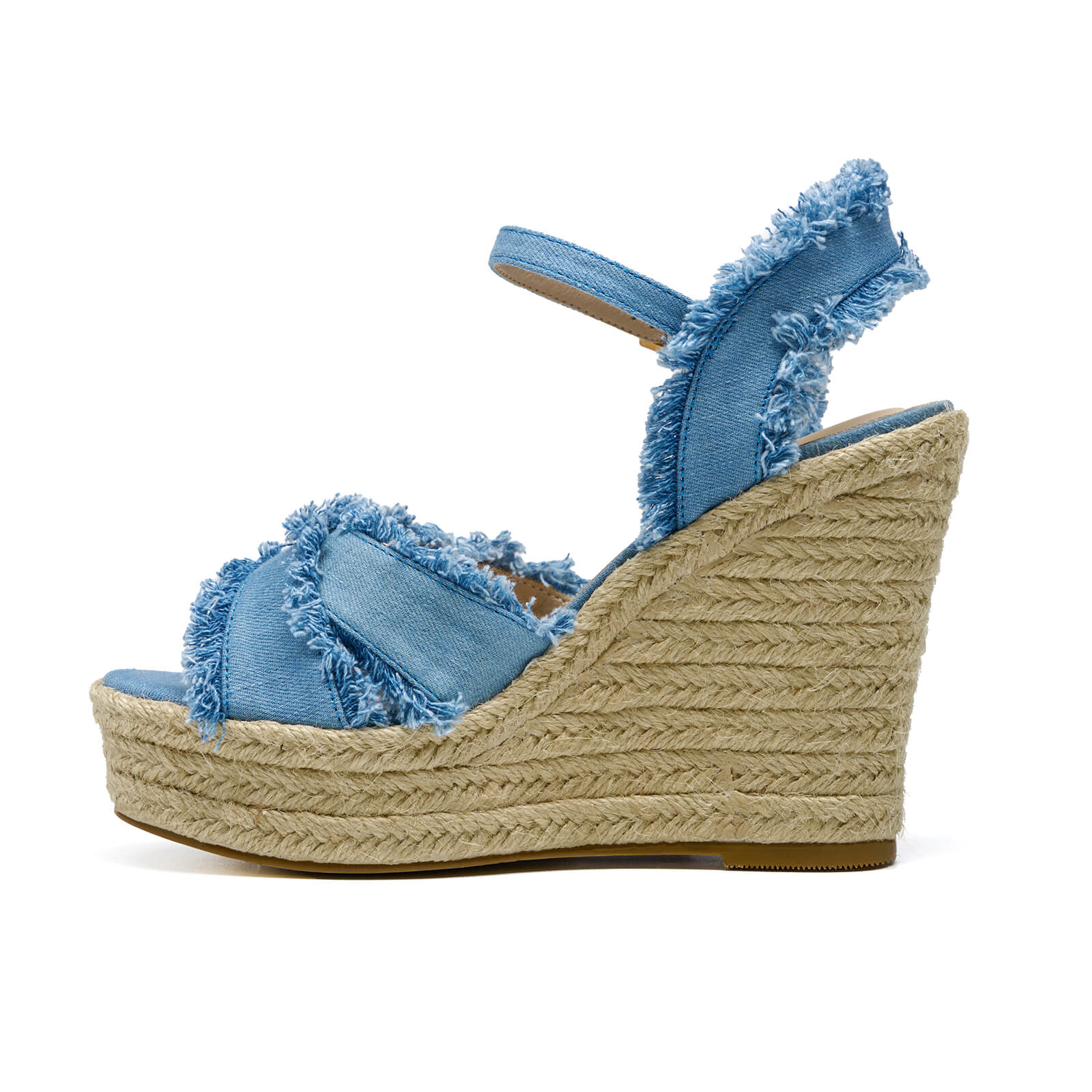 Denim Espadrilles Wedge Sandals for Women