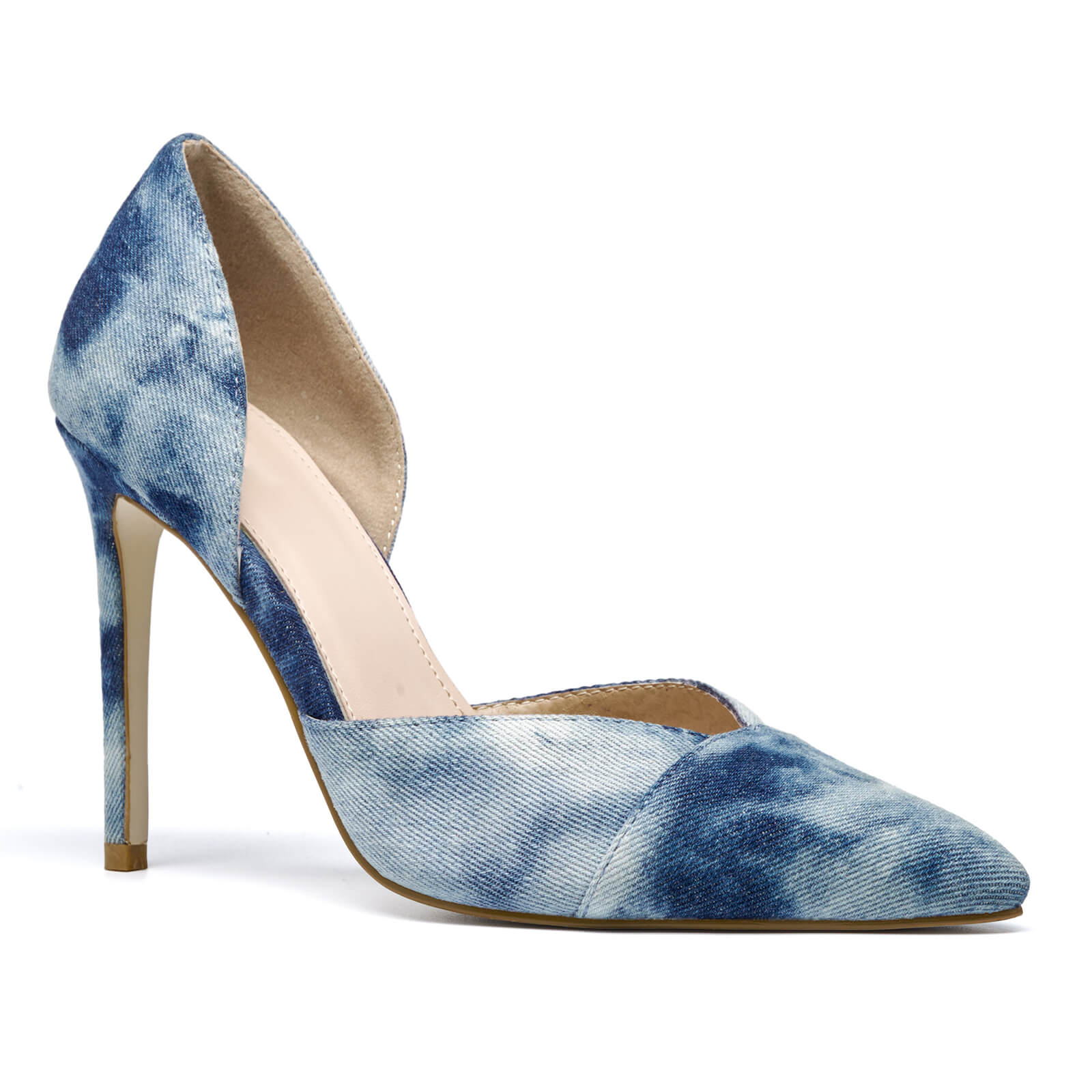 Women's Denim High Stiletto Heels Pointed Toe Pumps Shoes