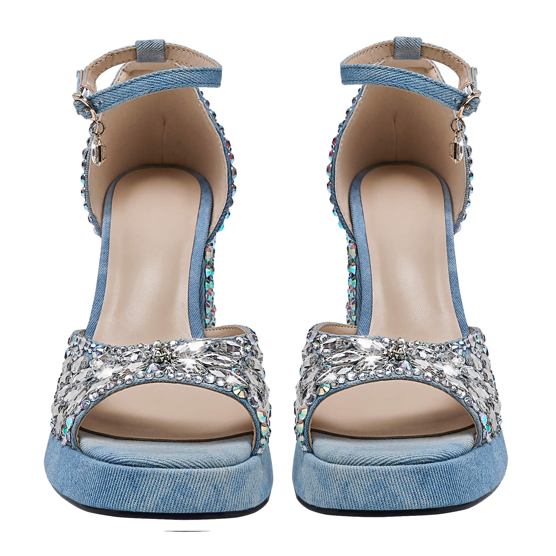 Women Pearl Platform Chunky Heels Sandals