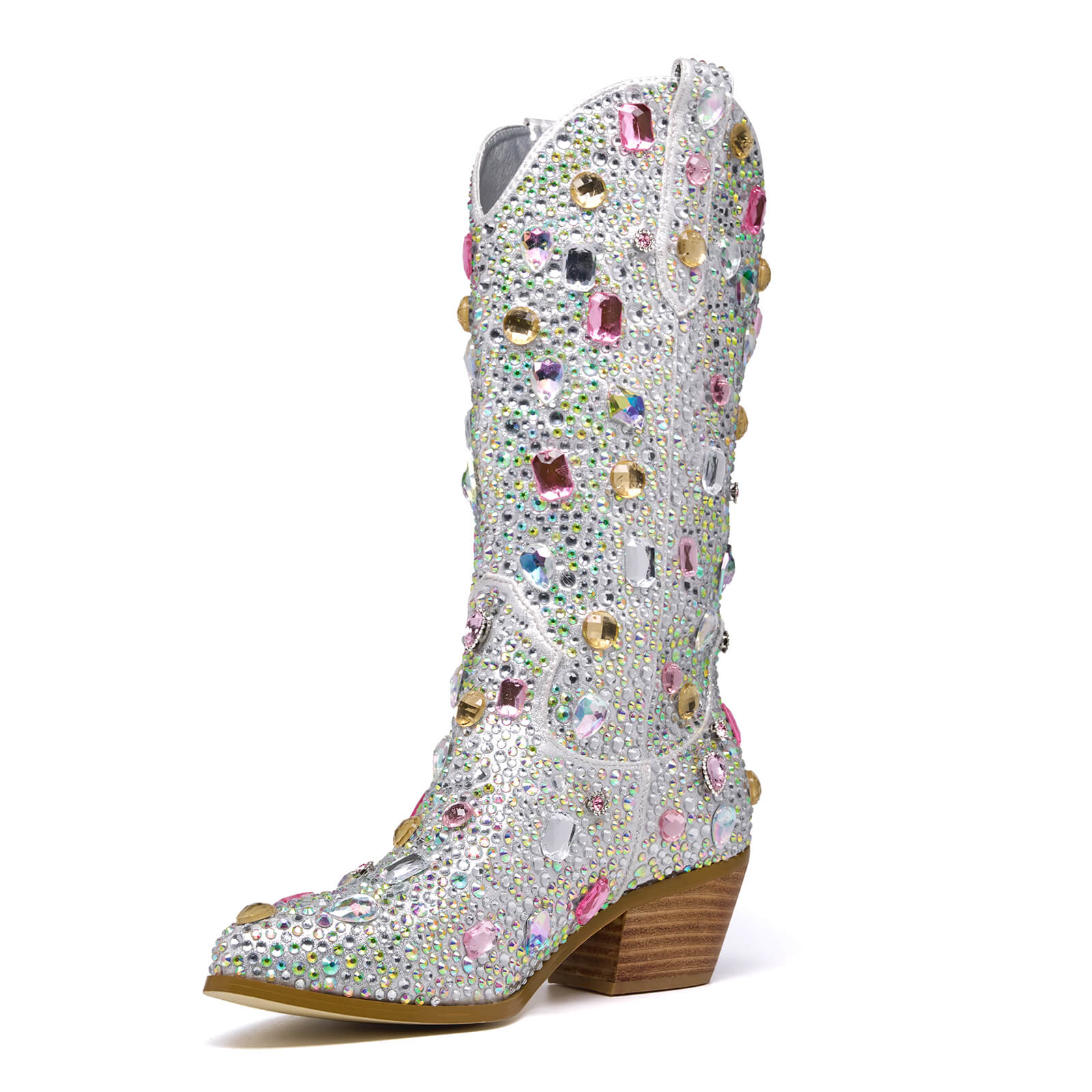 Shiny Adorned Gem Cowboy Boots for Women