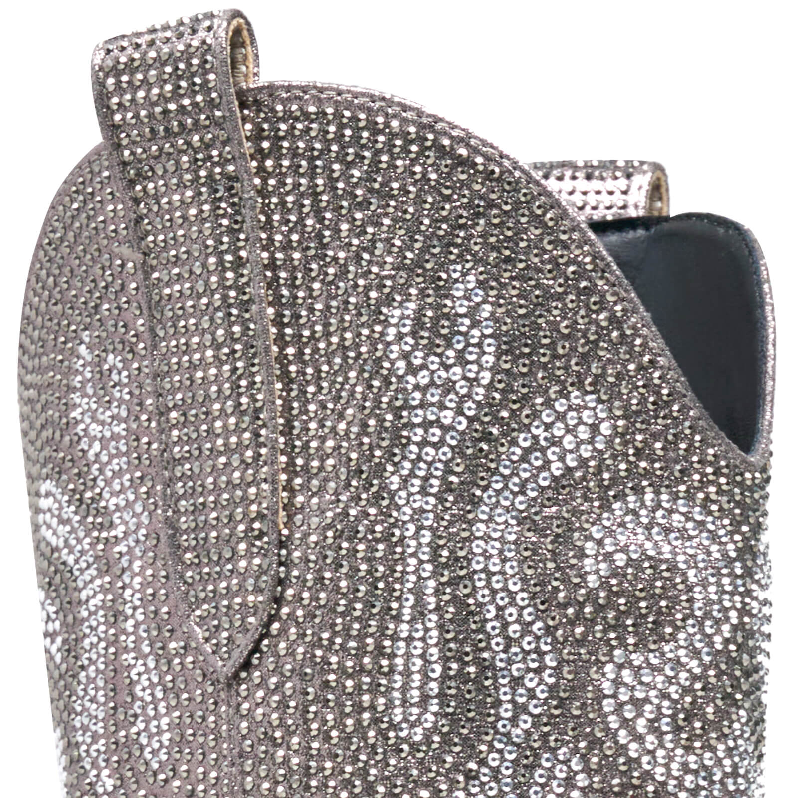 Vintage Pattern Rhinestone Mid Calf Cowgirl Boots