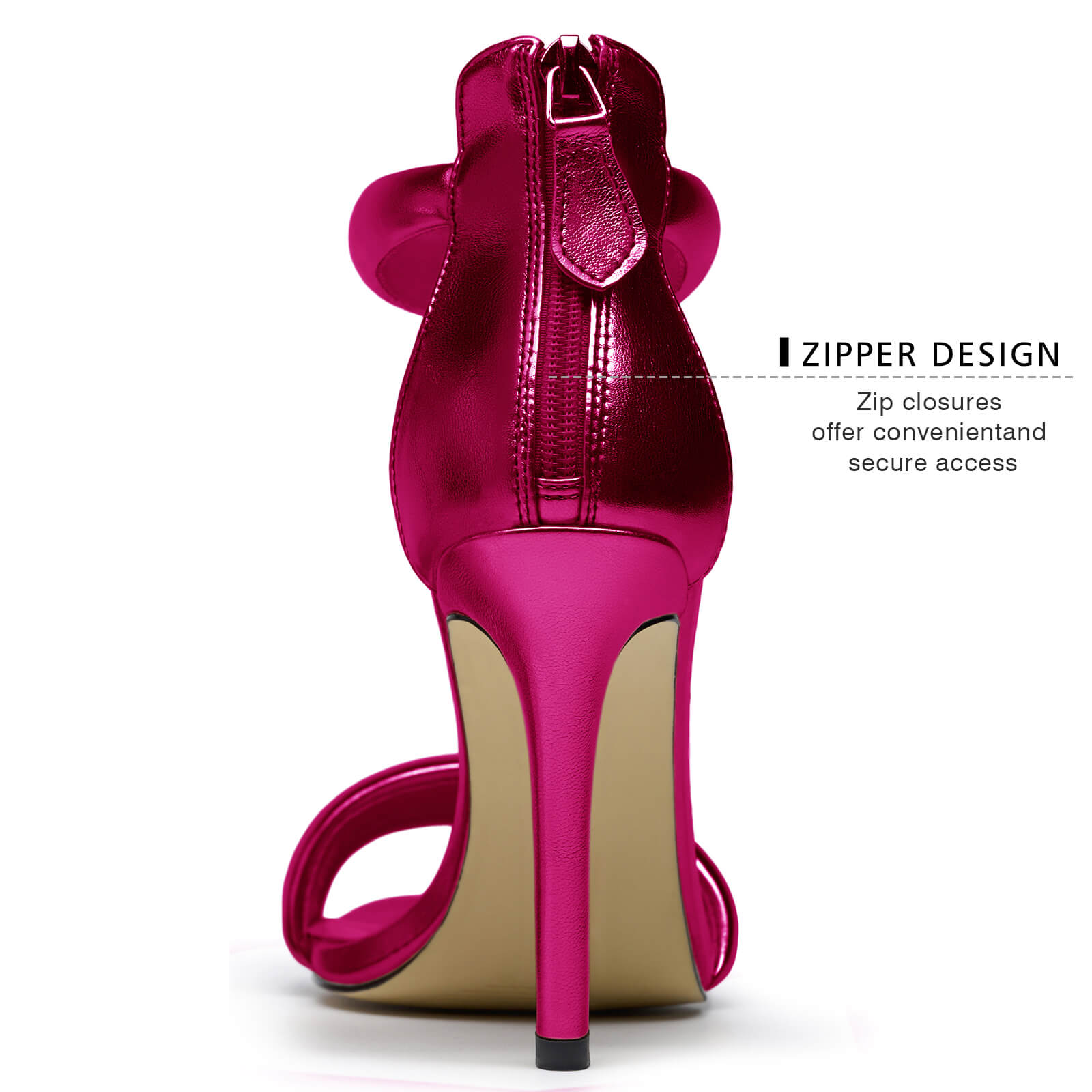 Women's Pump Open Toe Heel Sandals Back Zipper Round Ankle Strappy Stiletto Heels Sparkle Glitter Metallic Party Sexy Wedding Dressy Shoes