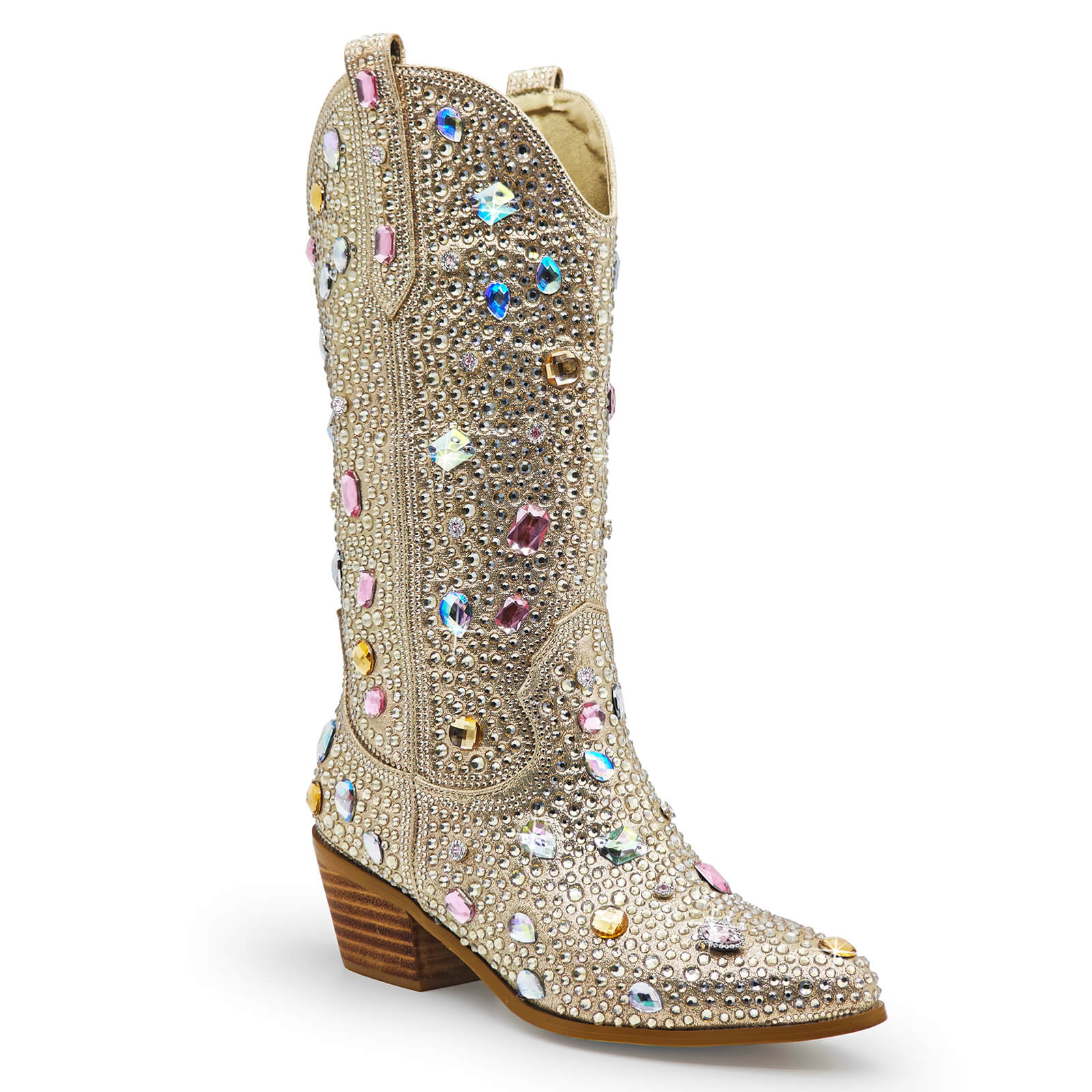 Shiny Adorned Gem Cowboy Boots for Women
