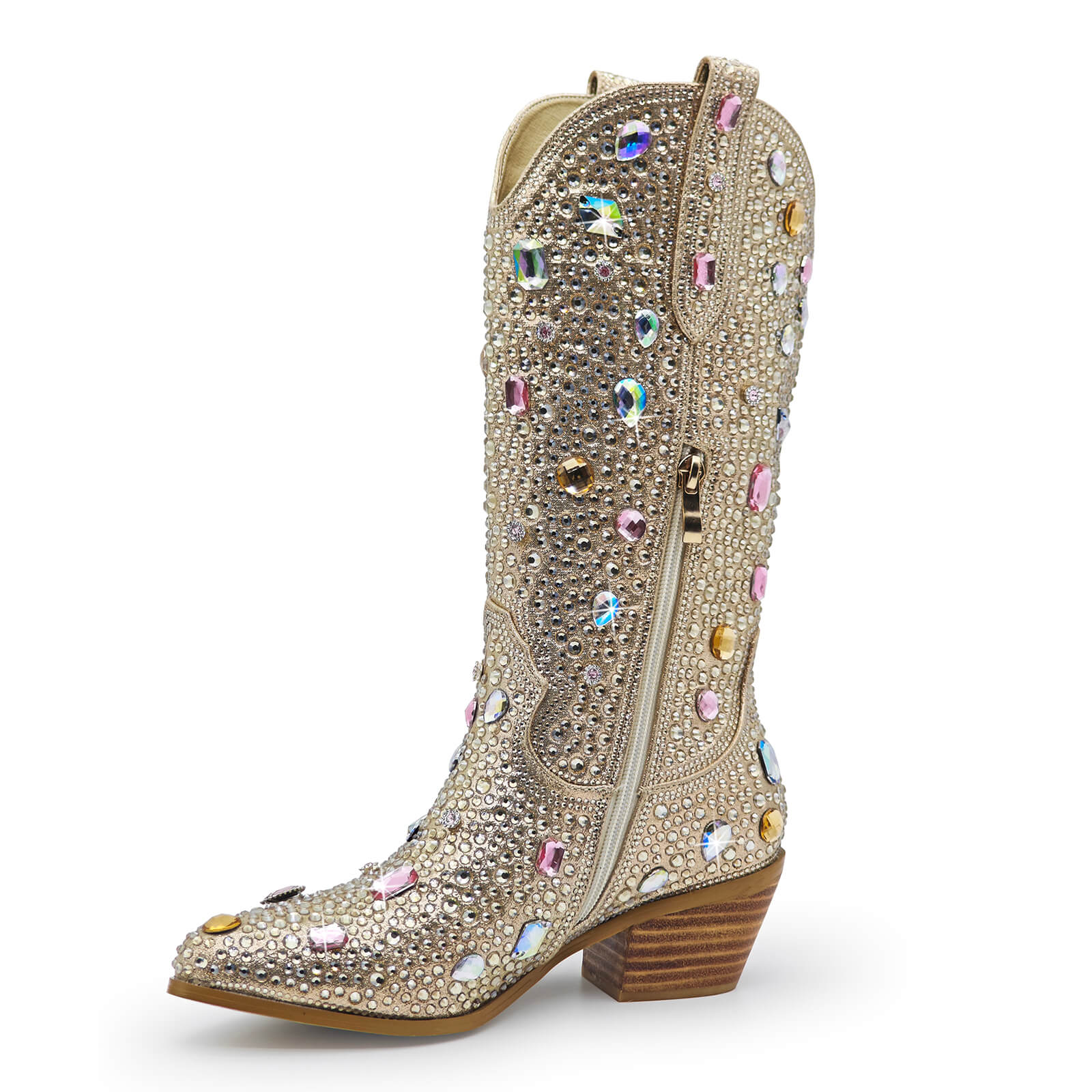 Shiny Adorned Gem Cowboy Boots for Women