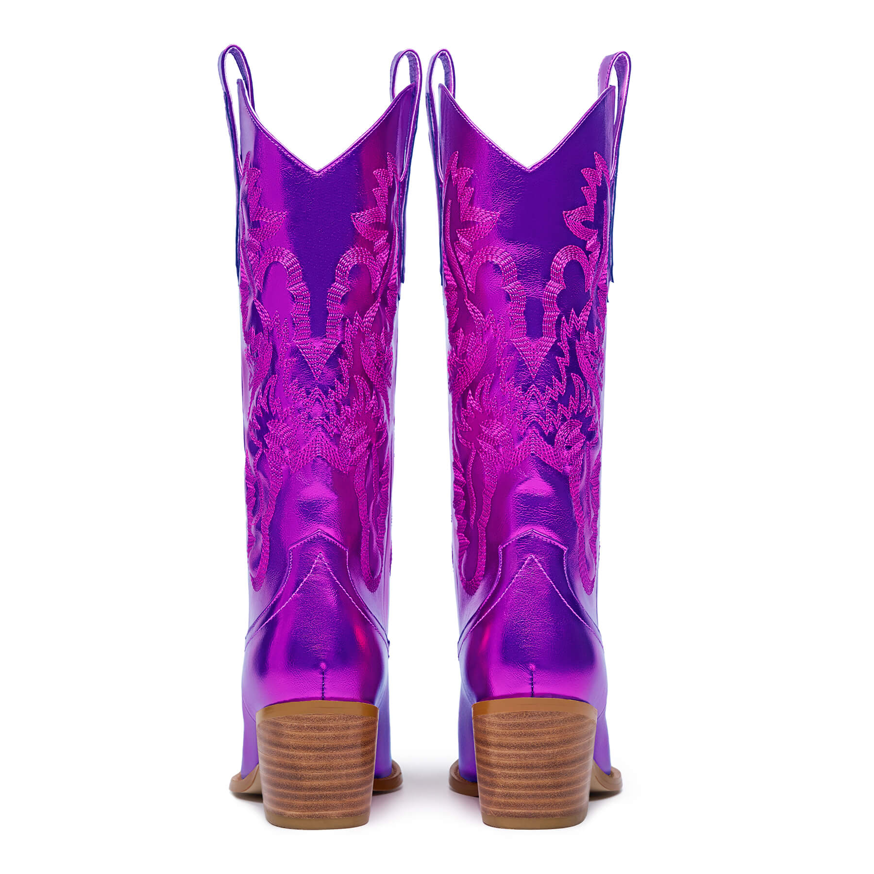 Mid Calf Metallic Cowboy Boots For Women