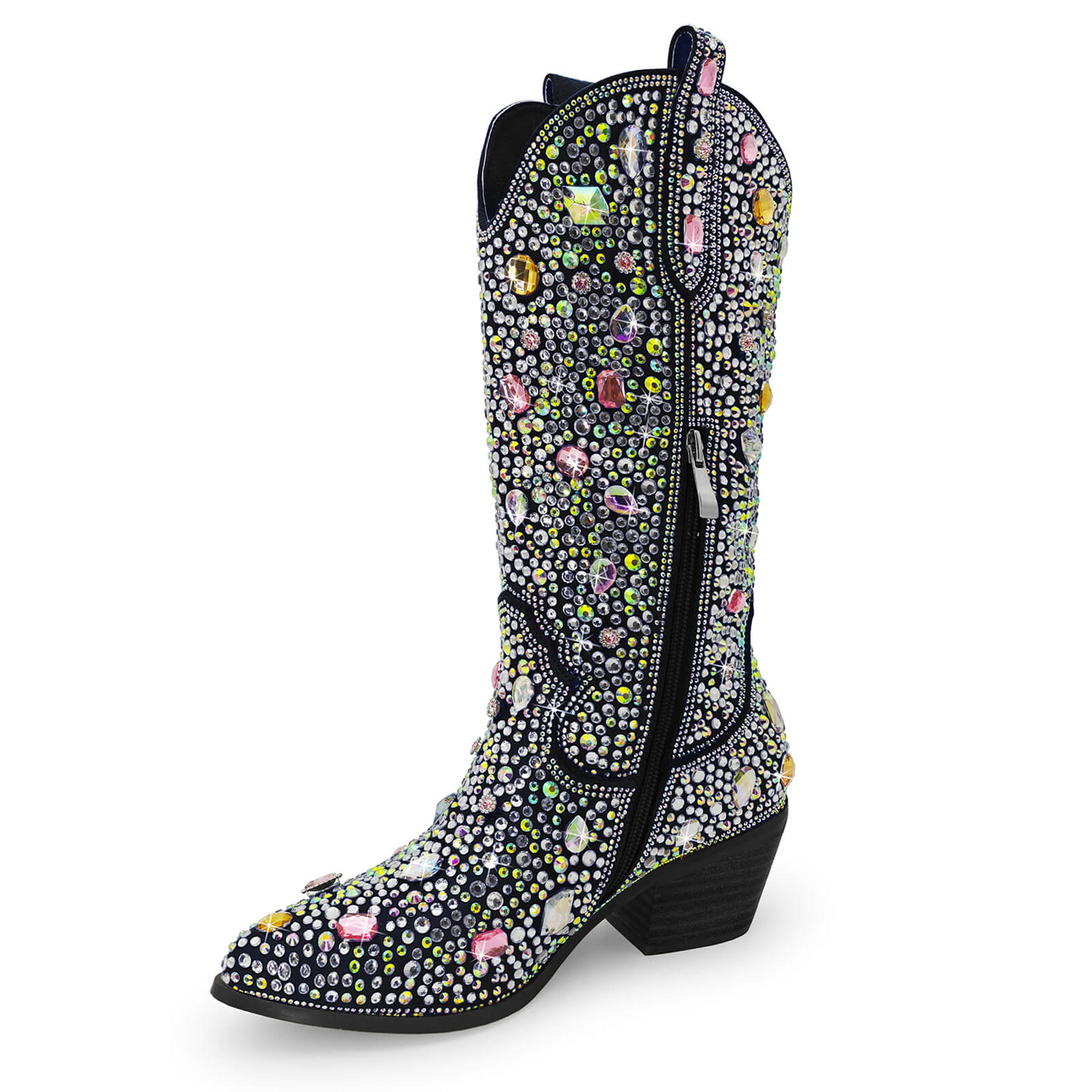 Shiny Adorned Gem Cowboy Boots for Women