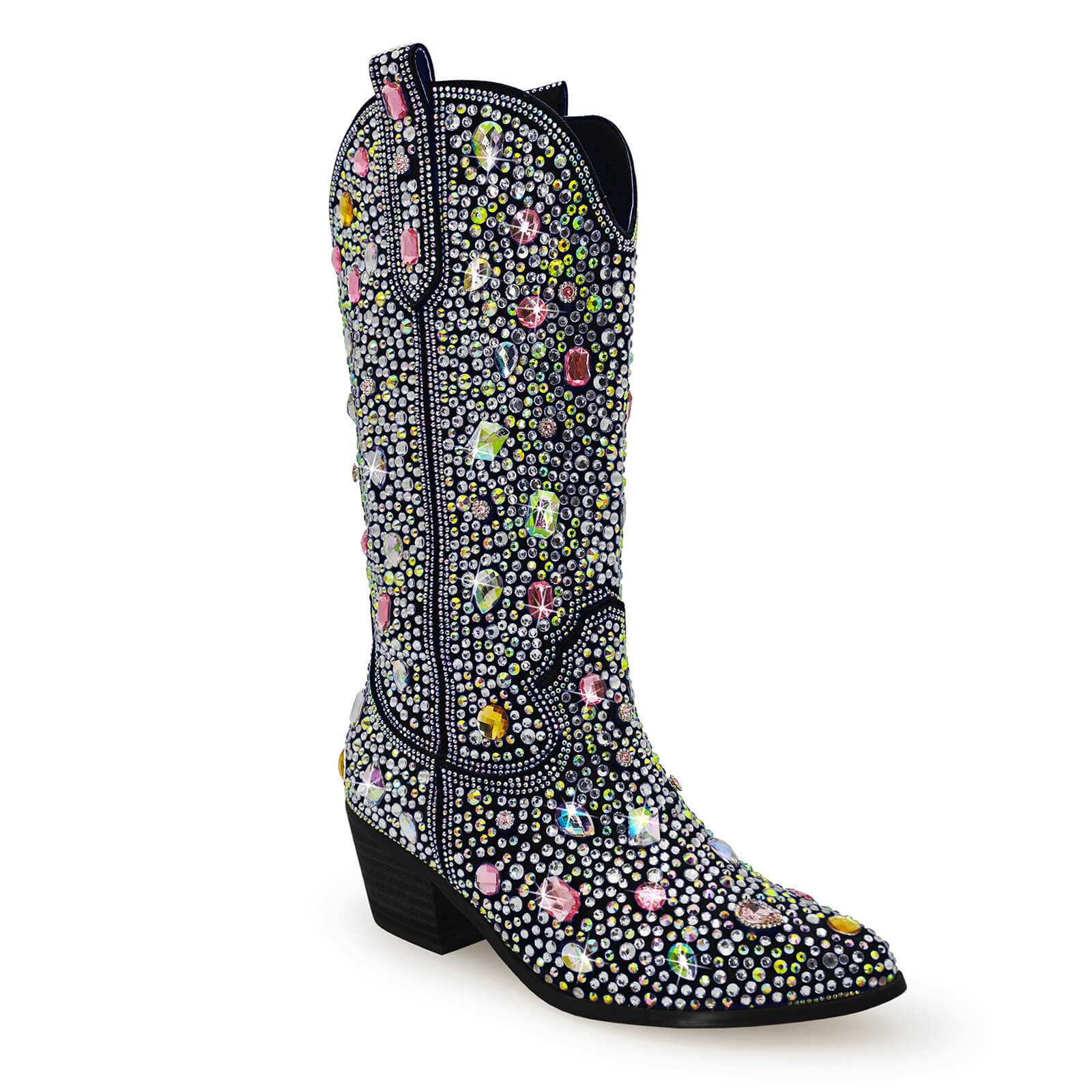 Shiny Adorned Gem Cowboy Boots for Women