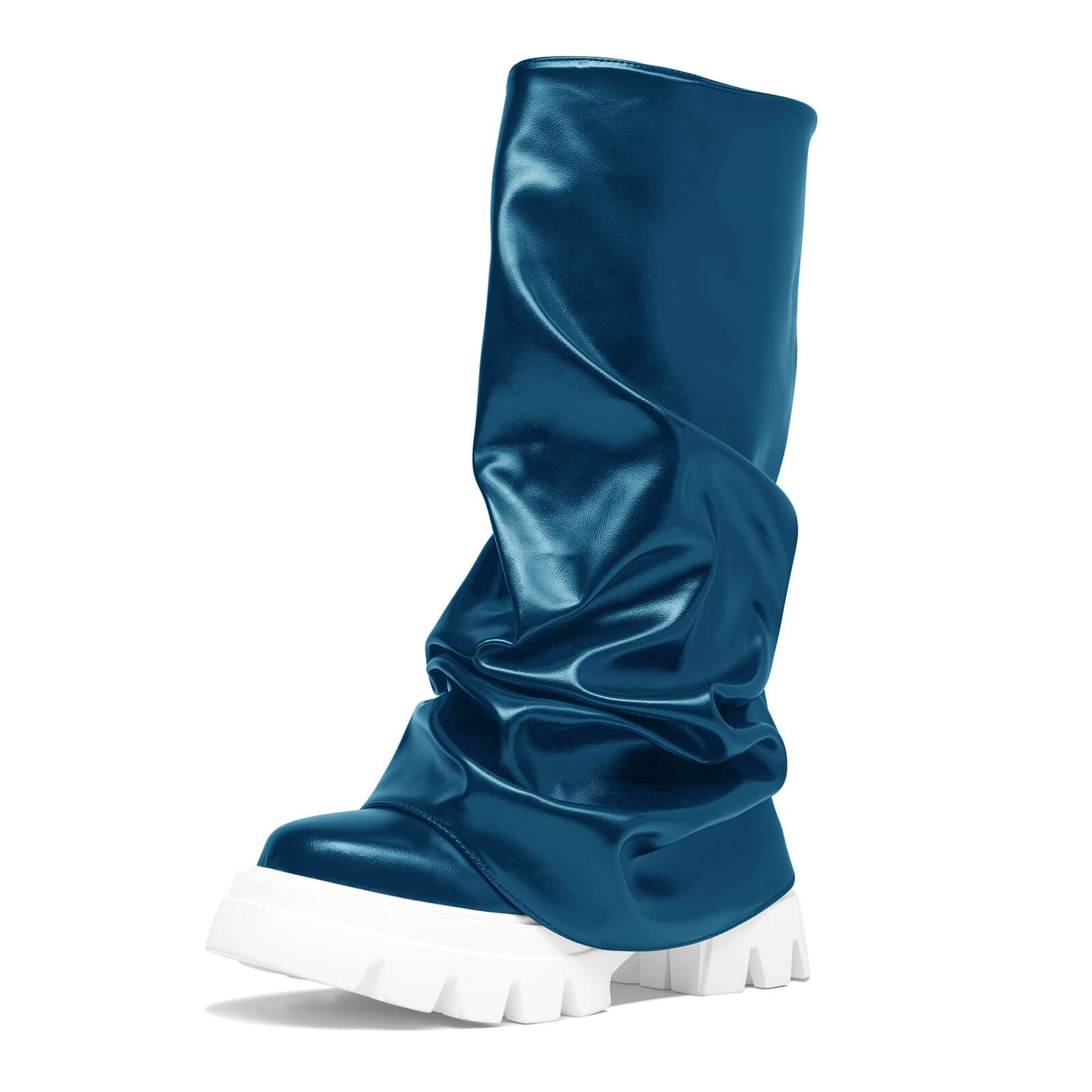 Women's Platform Round Toe Fold Over Boots