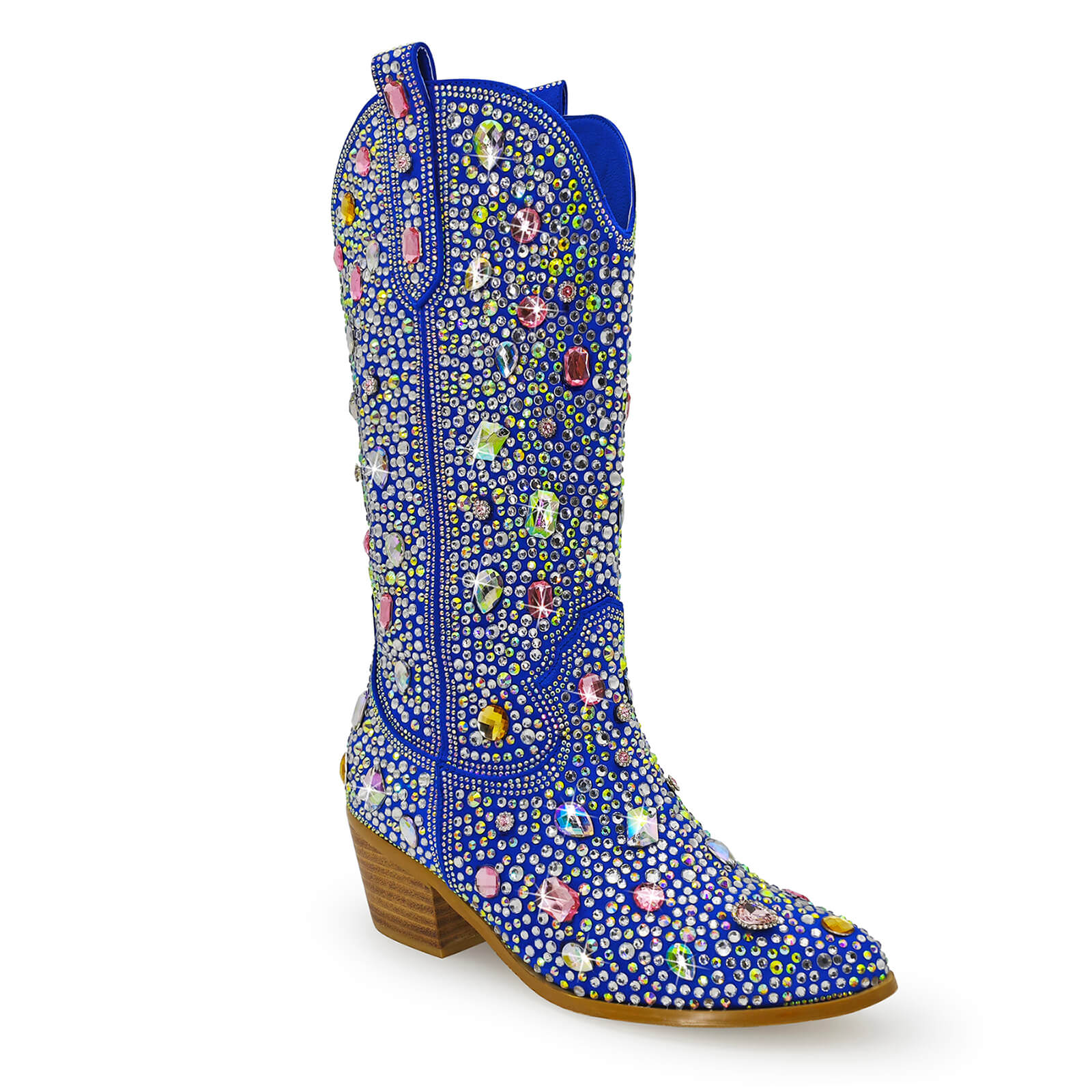 Shiny Adorned Gem Cowboy Boots for Women