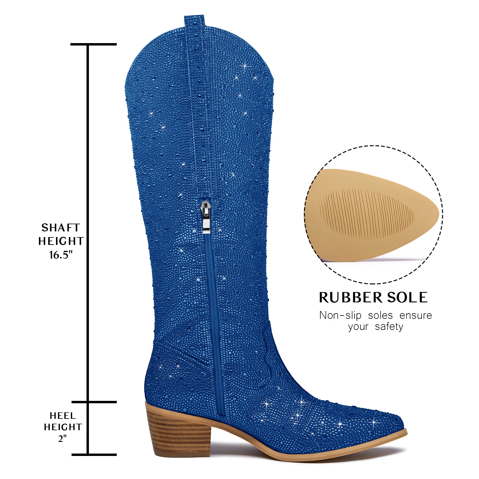 Rhinestone Knee High Cowboy Boots