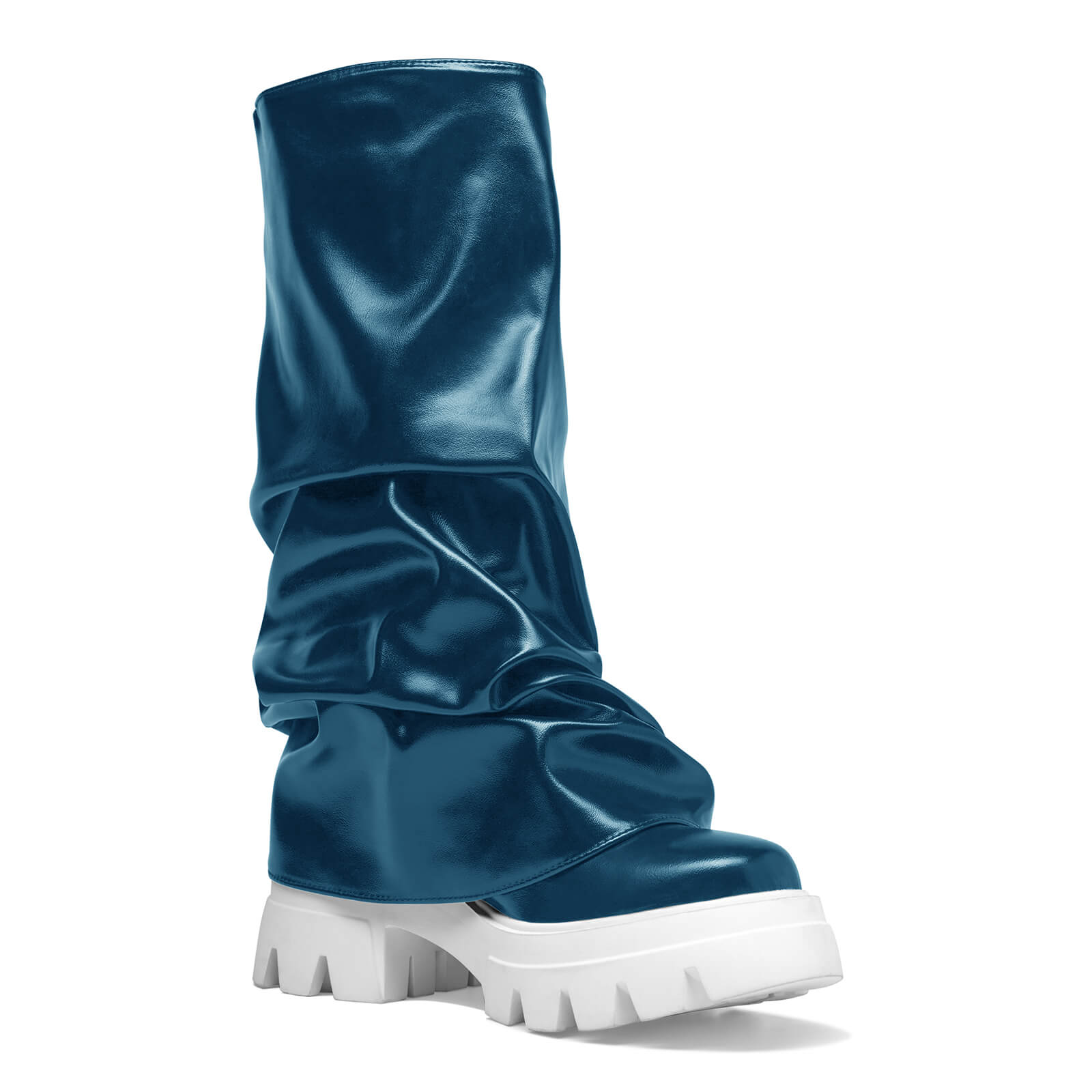 Women's Platform Round Toe Fold Over Boots