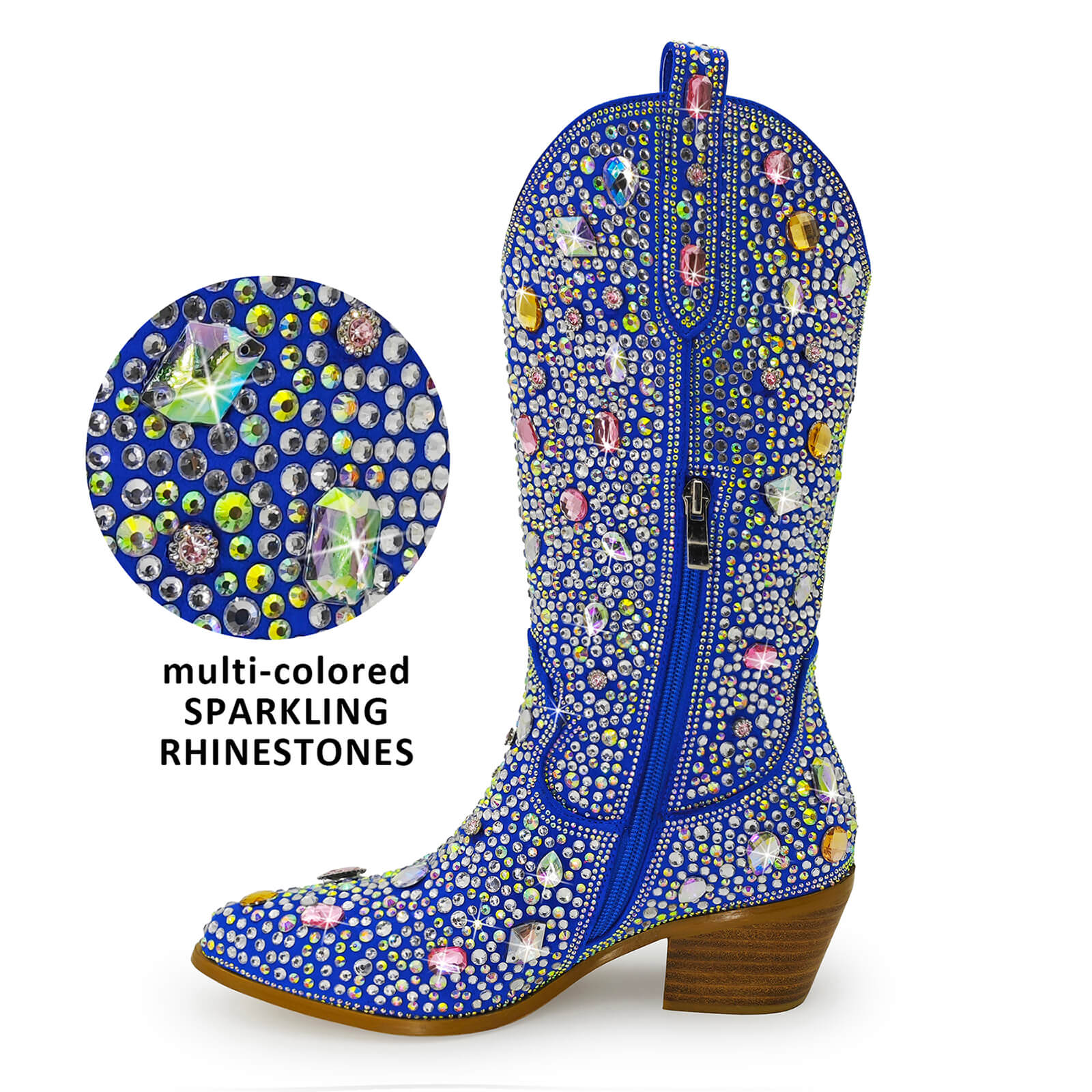 Shiny Adorned Gem Cowboy Boots for Women