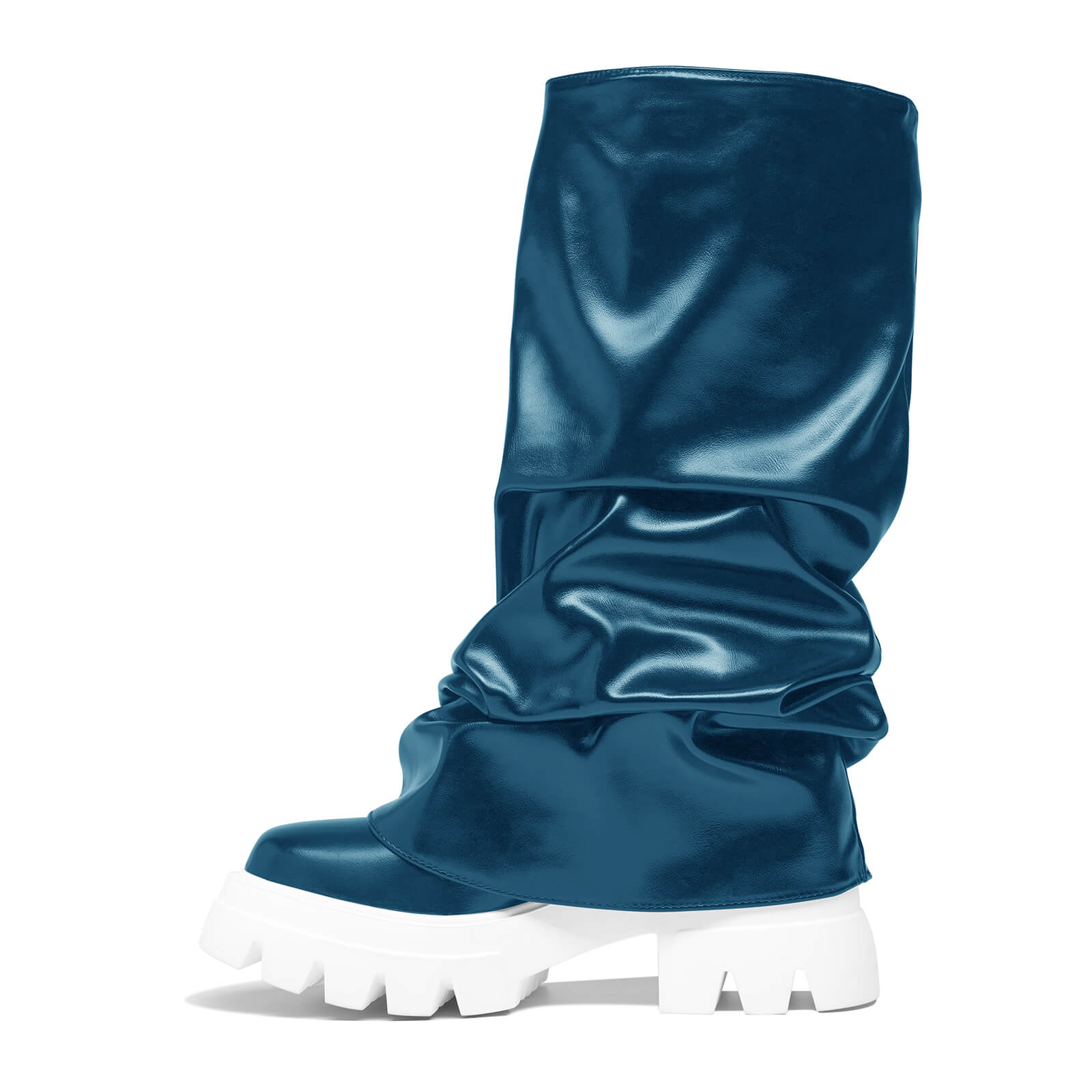 Women's Platform Round Toe Fold Over Boots