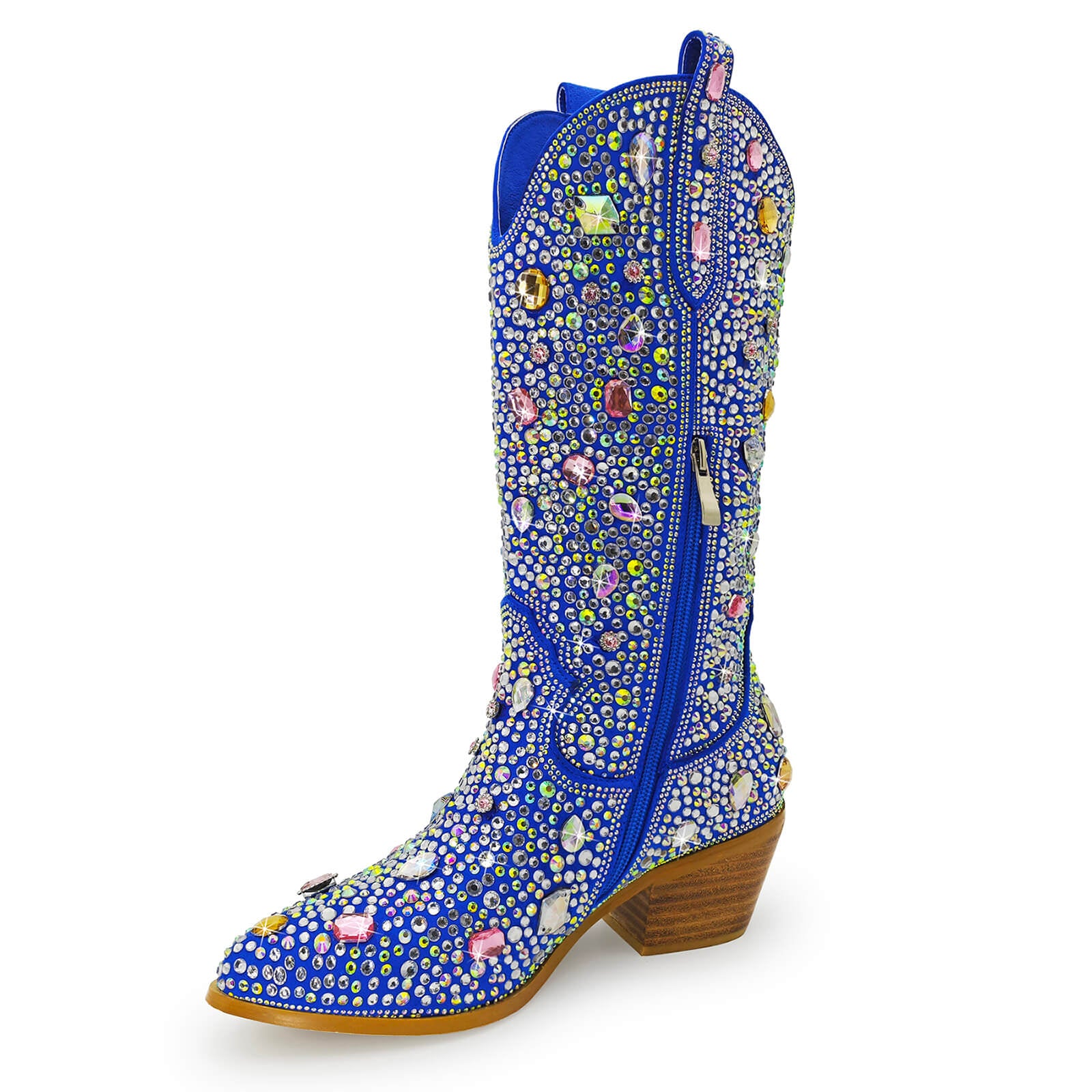Shiny Adorned Gem Cowboy Boots for Women