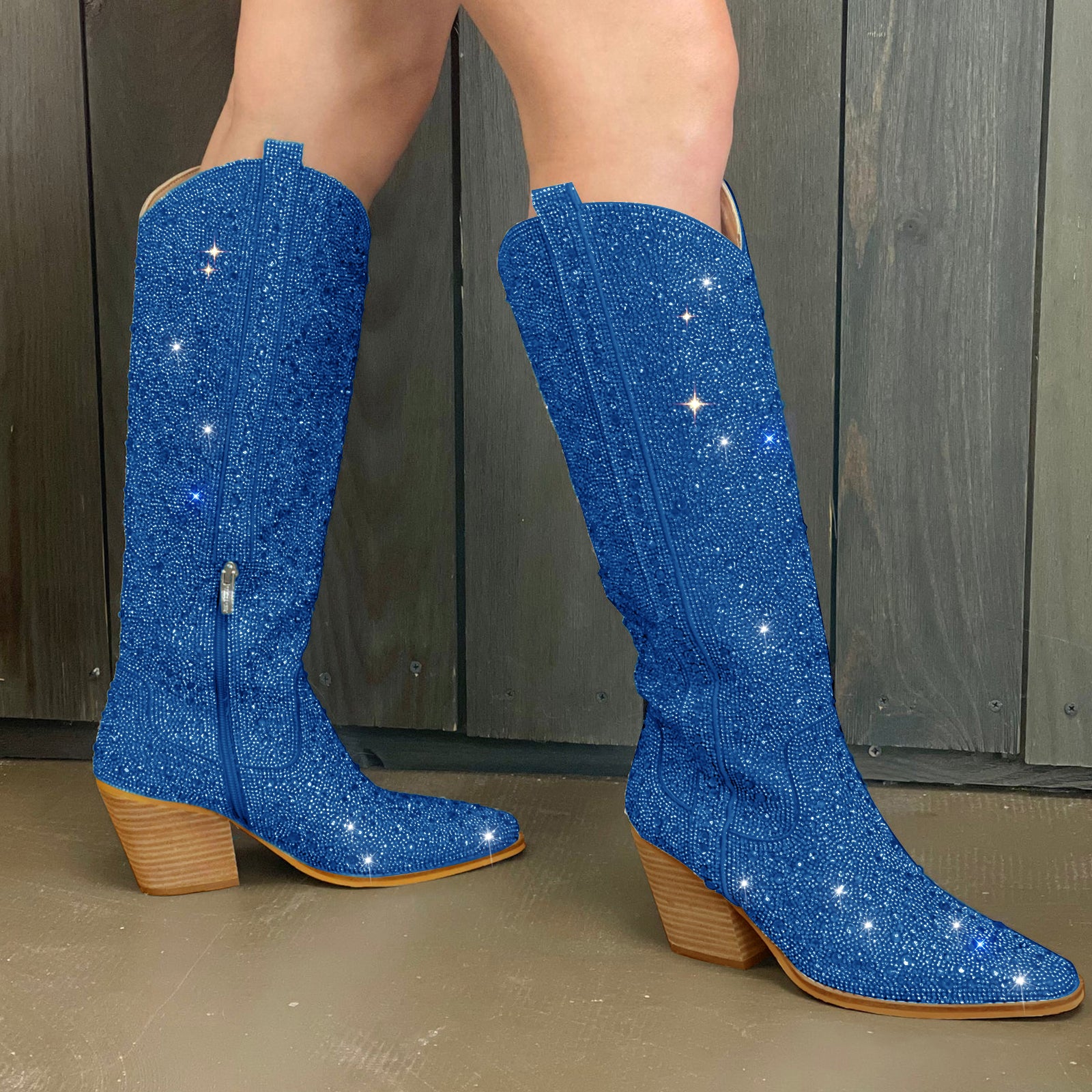 Rhinestone Knee High Cowboy Boots