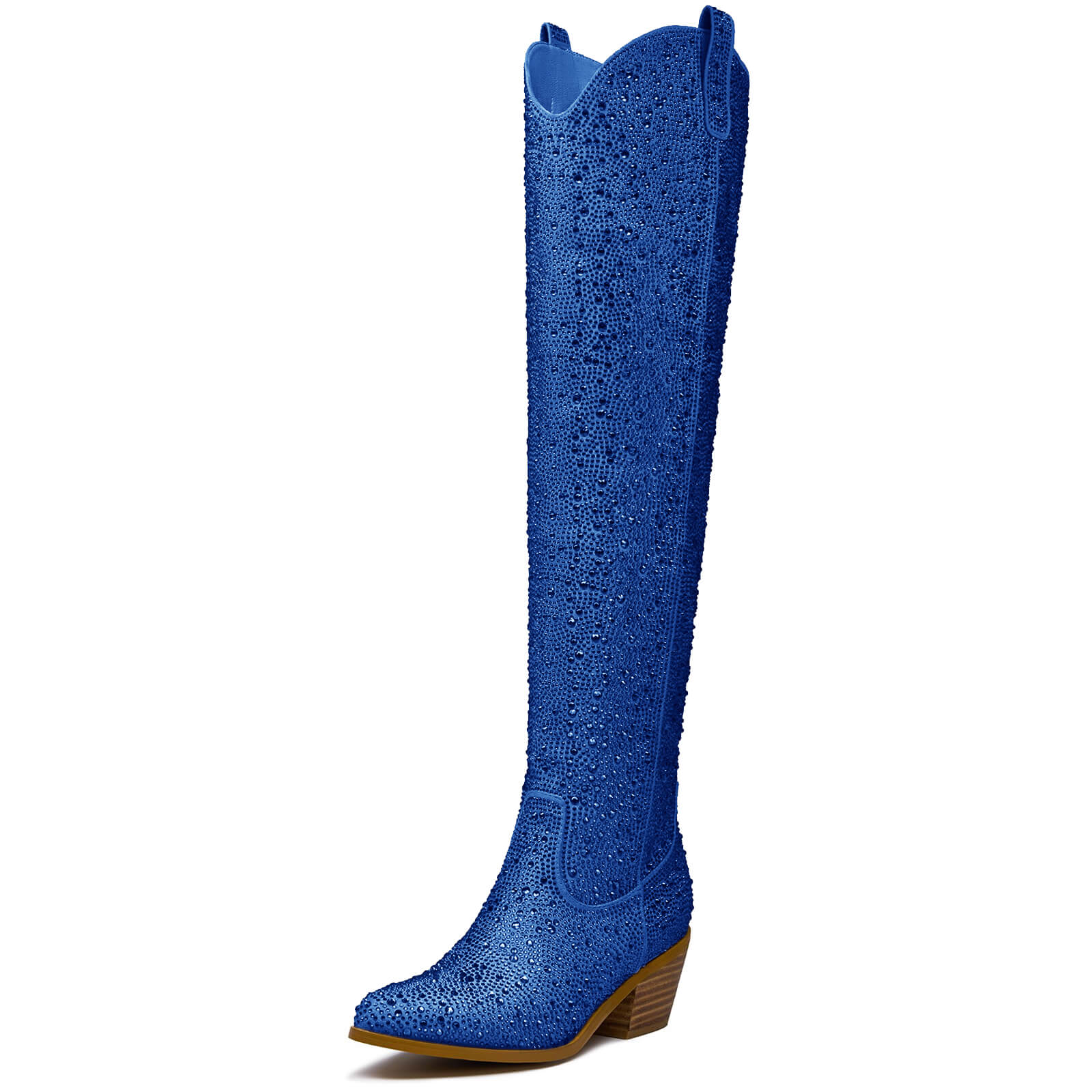 Women's Rhinestone Over Knee Cowboy Boots