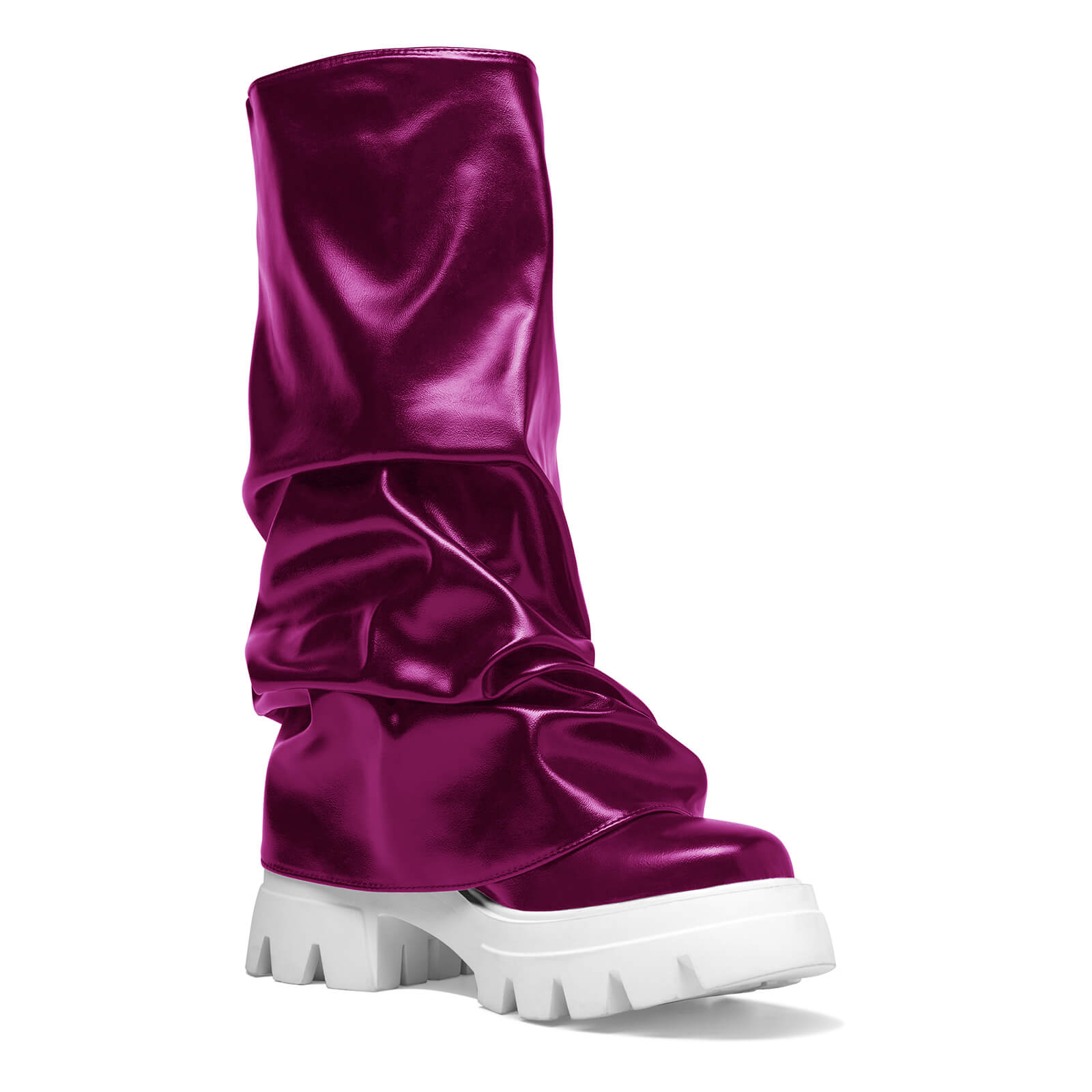 Women's Platform Round Toe Fold Over Boots