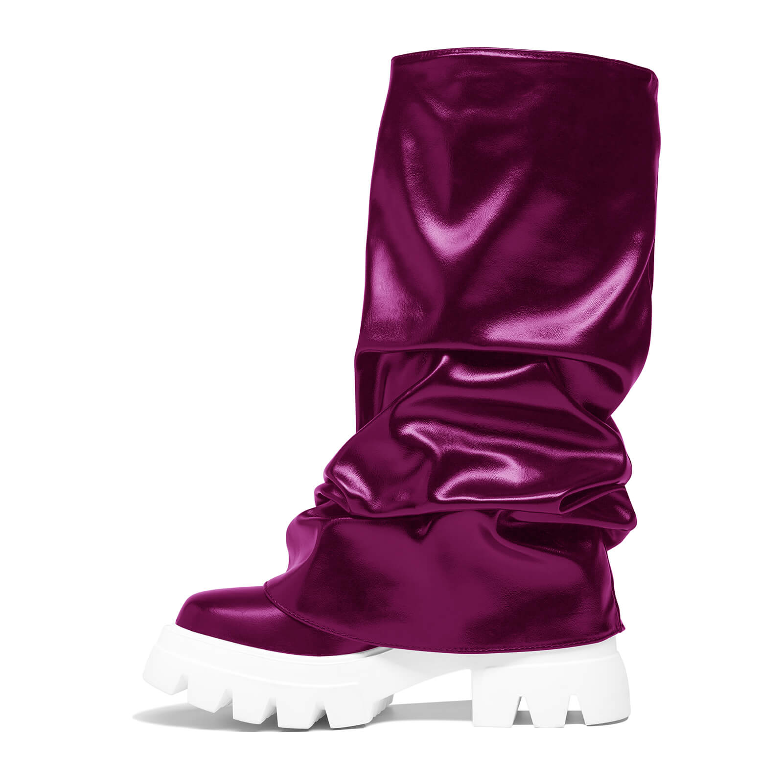 Women's Platform Round Toe Fold Over Boots