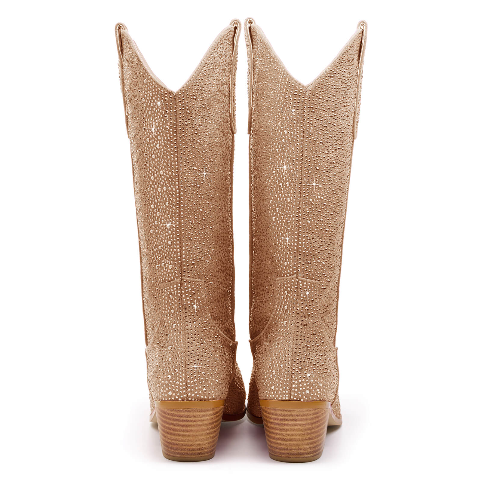 Women's Rhinestone Mid Calf Cowboy Boots