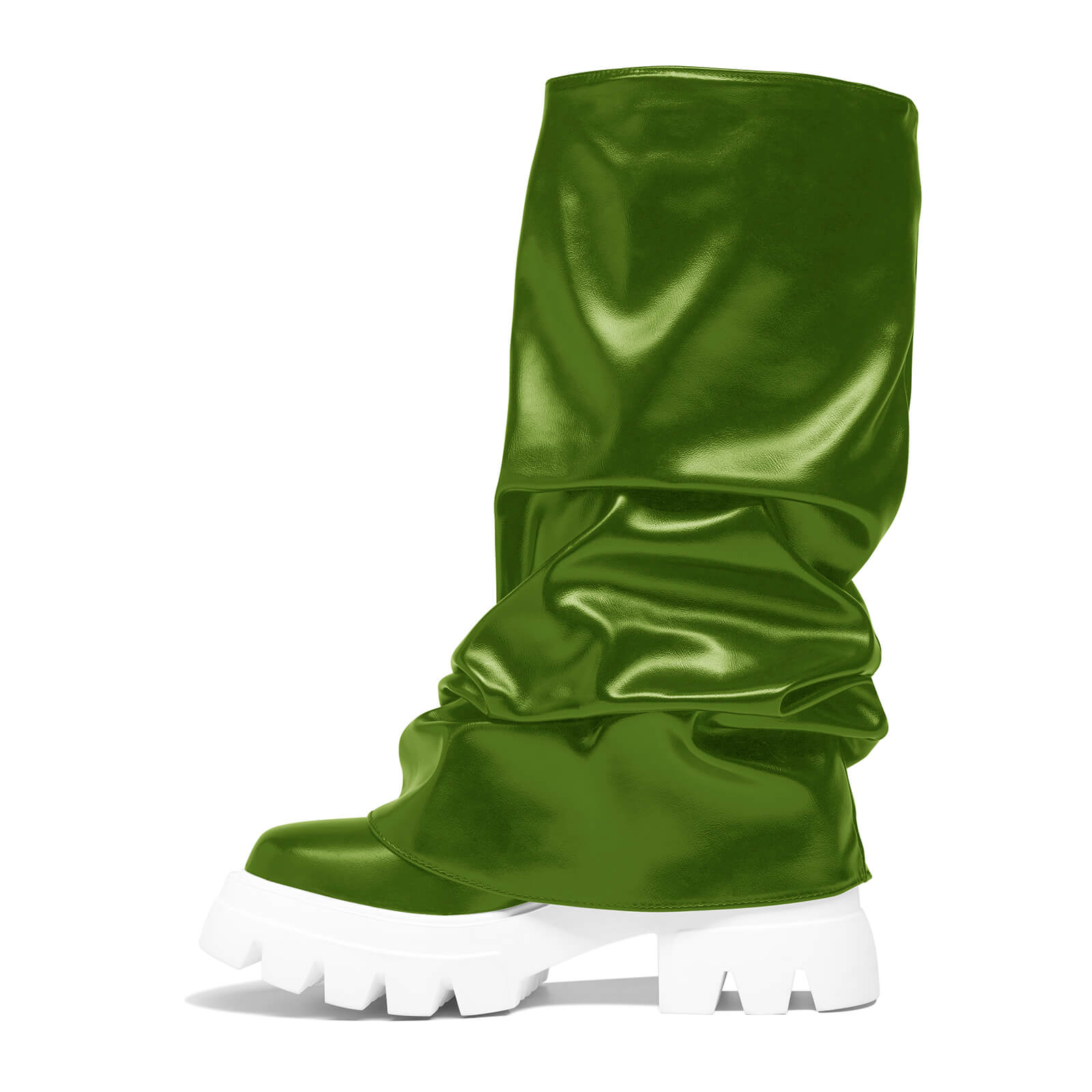 Women's Platform Round Toe Fold Over Boots
