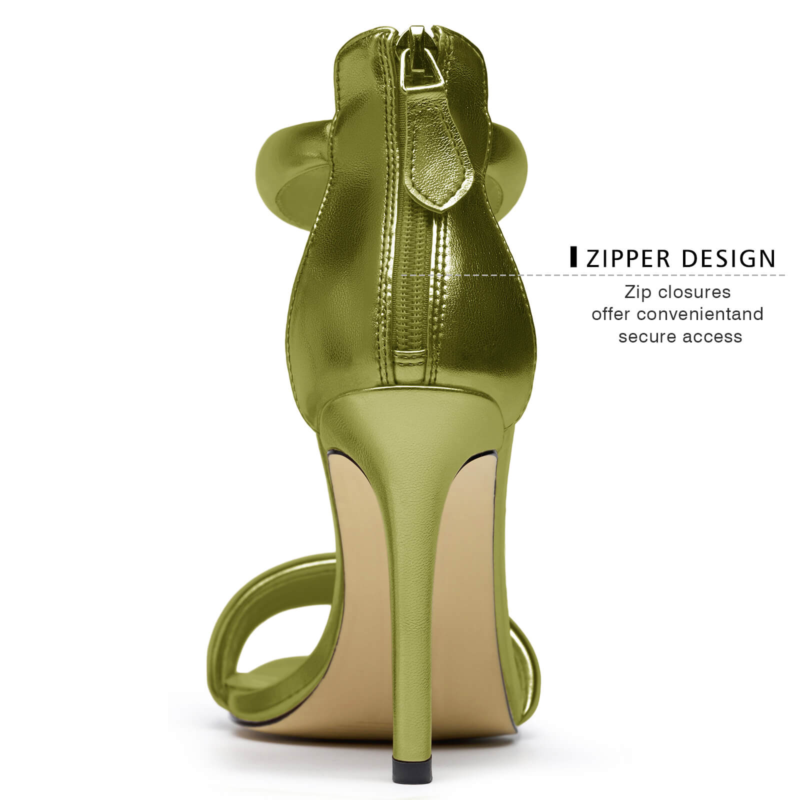 Women's Pump Open Toe Heel Sandals Back Zipper Round Ankle Strappy Stiletto Heels Sparkle Glitter Metallic Party Sexy Wedding Dressy Shoes