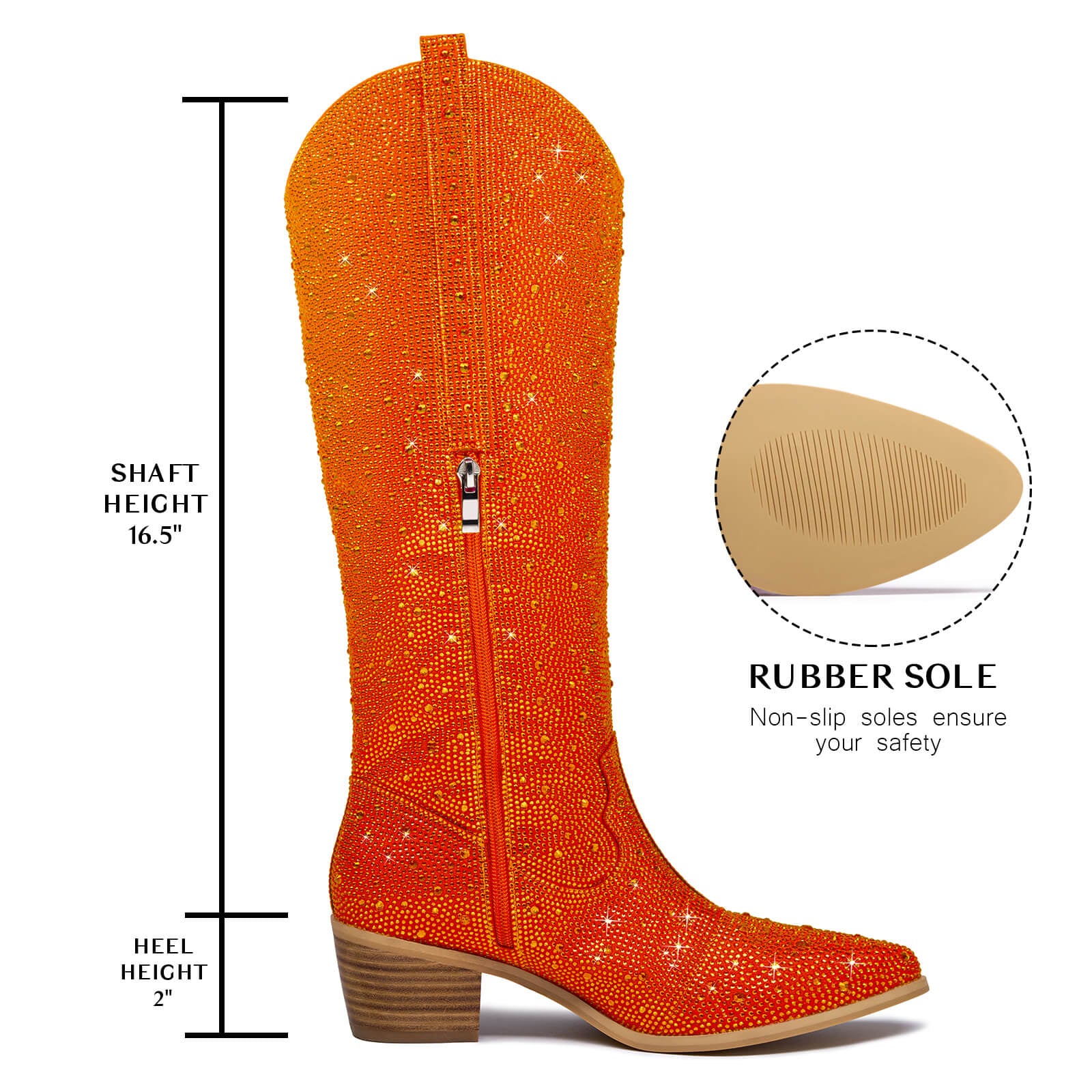 Rhinestone Knee High Cowboy Boots