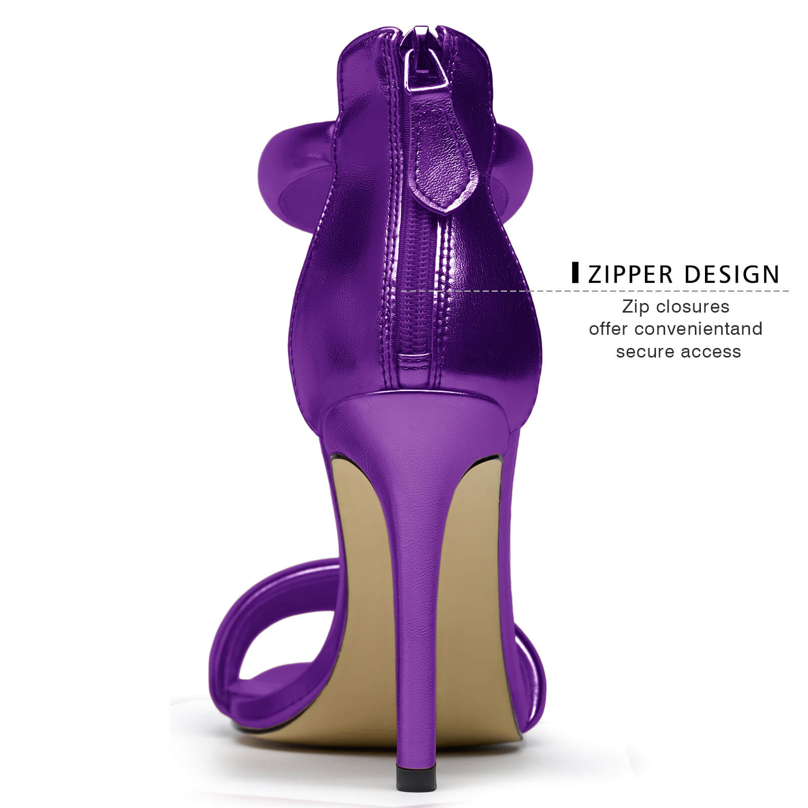 Women's Pump Open Toe Heel Sandals Back Zipper Round Ankle Strappy Stiletto Heels Sparkle Glitter Metallic Party Sexy Wedding Dressy Shoes