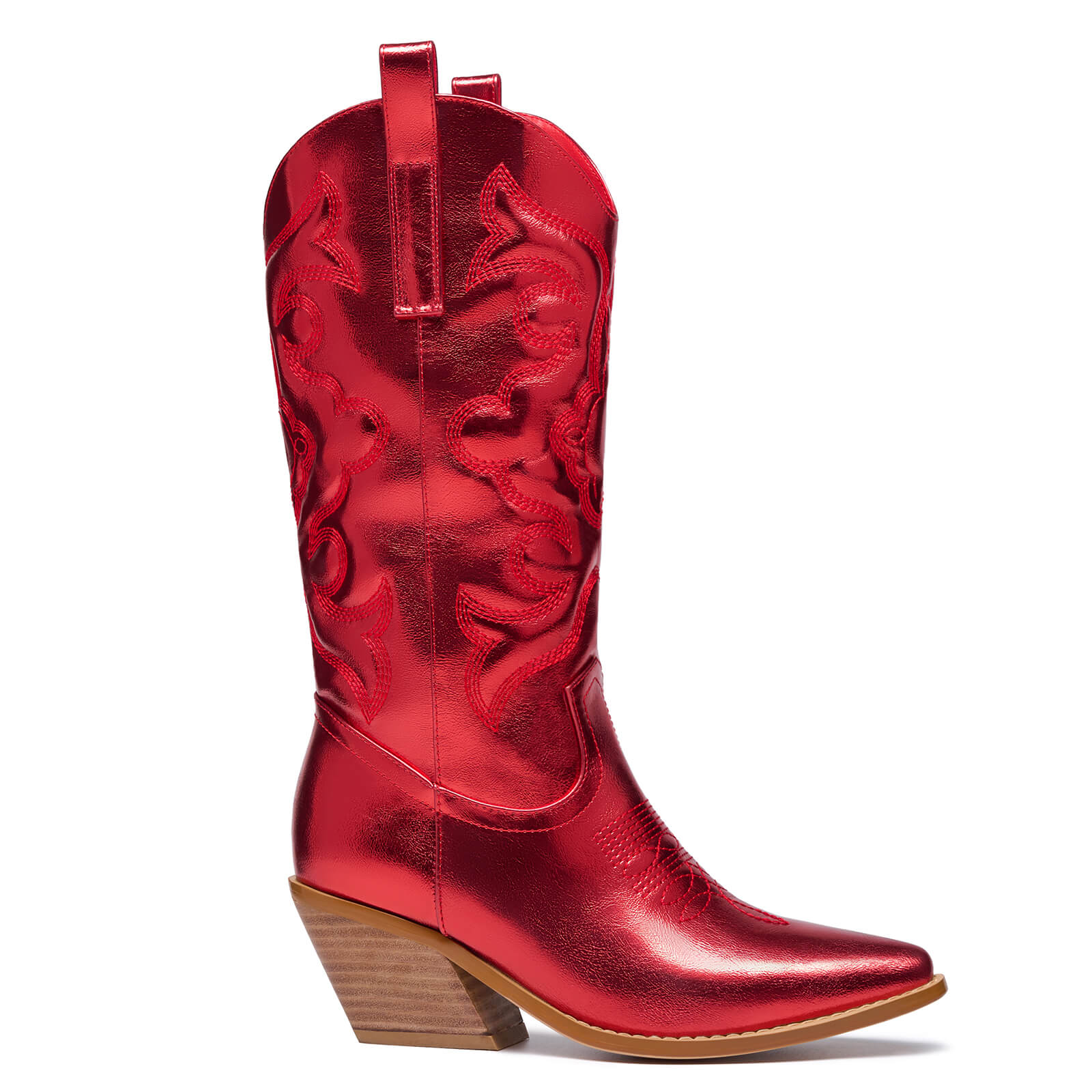 Sparkle Mid Wide Calf Western Embroidered Knee High Cowboy Boots