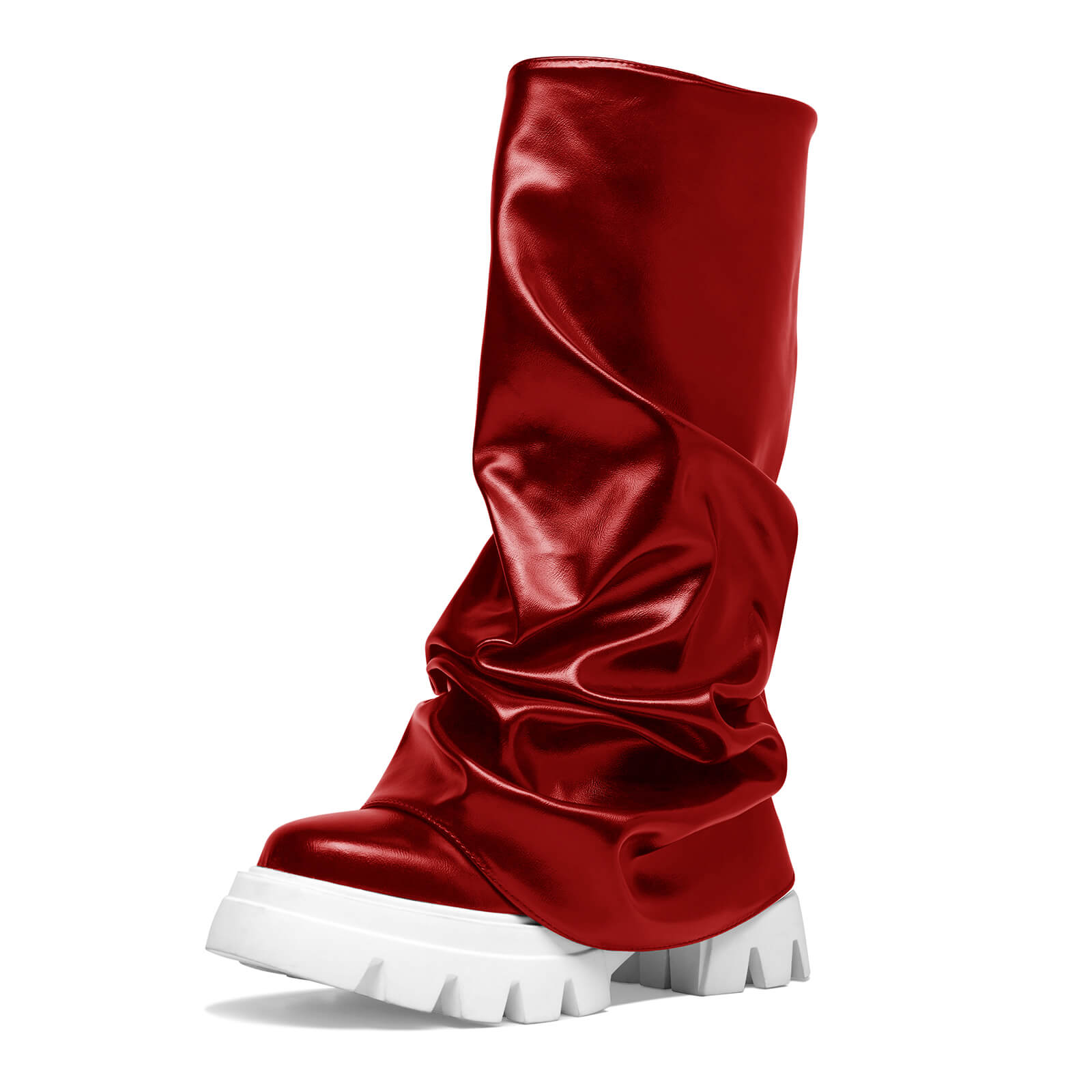 Women's Platform Round Toe Fold Over Boots