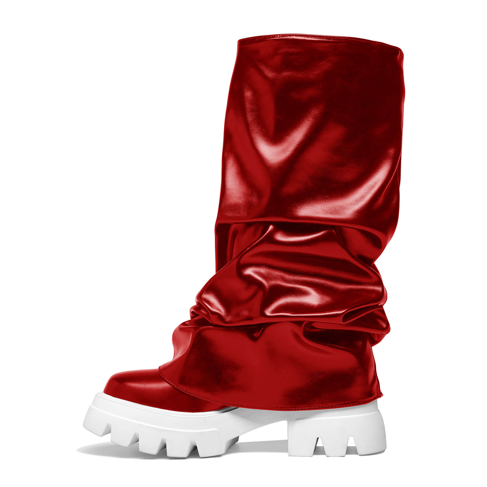 Women's Platform Round Toe Fold Over Boots