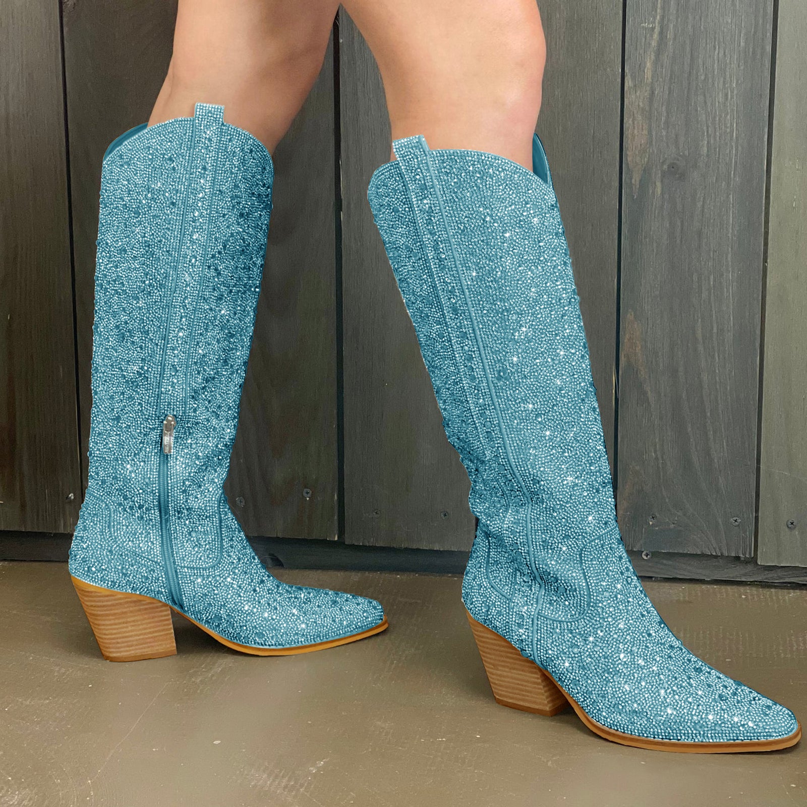 Rhinestone Knee High Cowboy Boots
