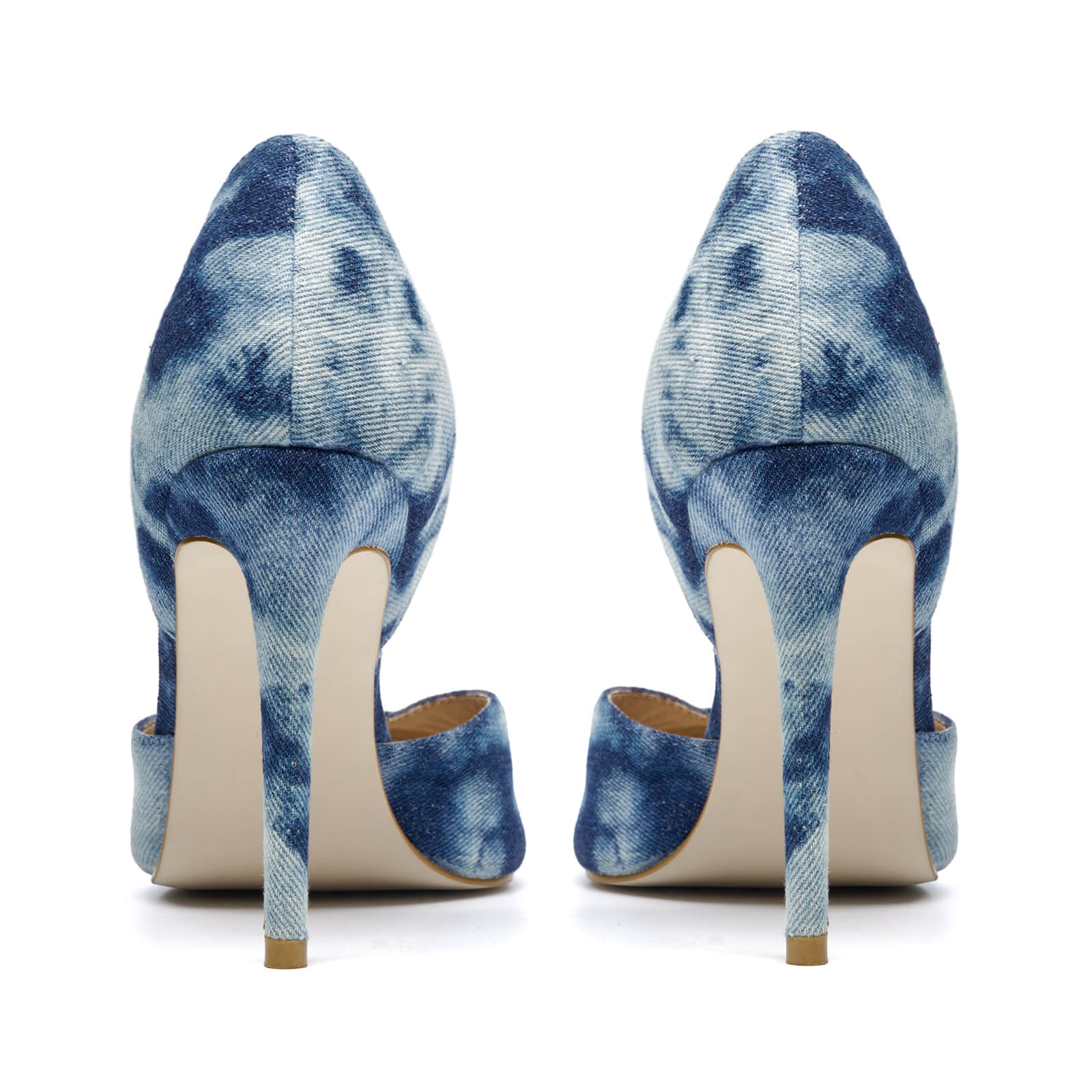 Women's Denim High Stiletto Heels Pointed Toe Pumps Shoes