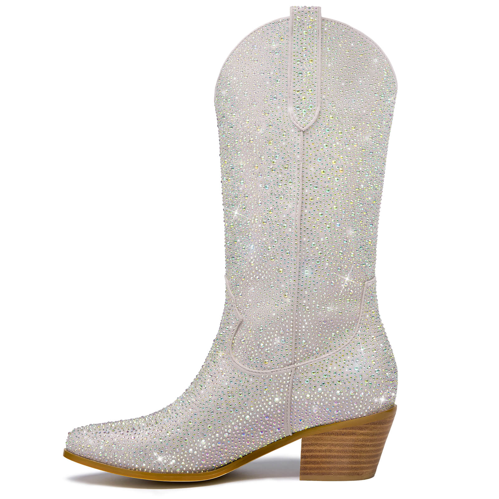 Women's Rhinestone Mid Calf Cowboy Boots