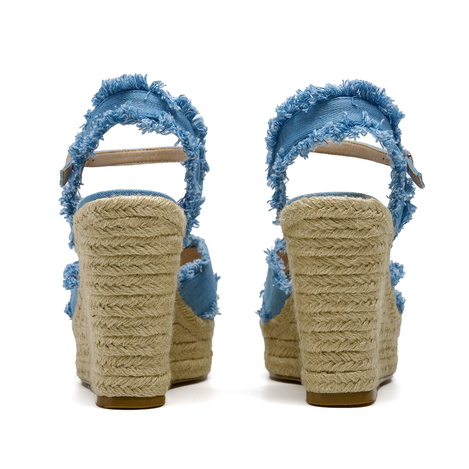 Denim Espadrilles Wedge Sandals for Women