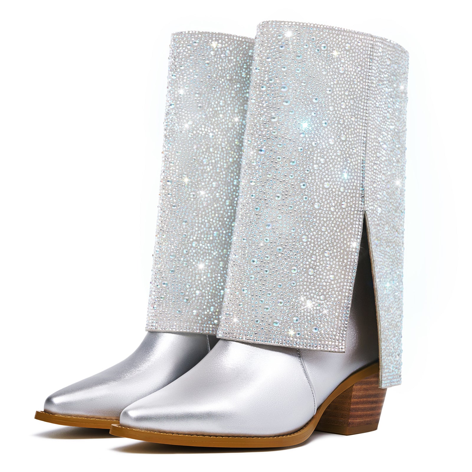 Sparkle Rhinestone Fold Over Cowboy Boots