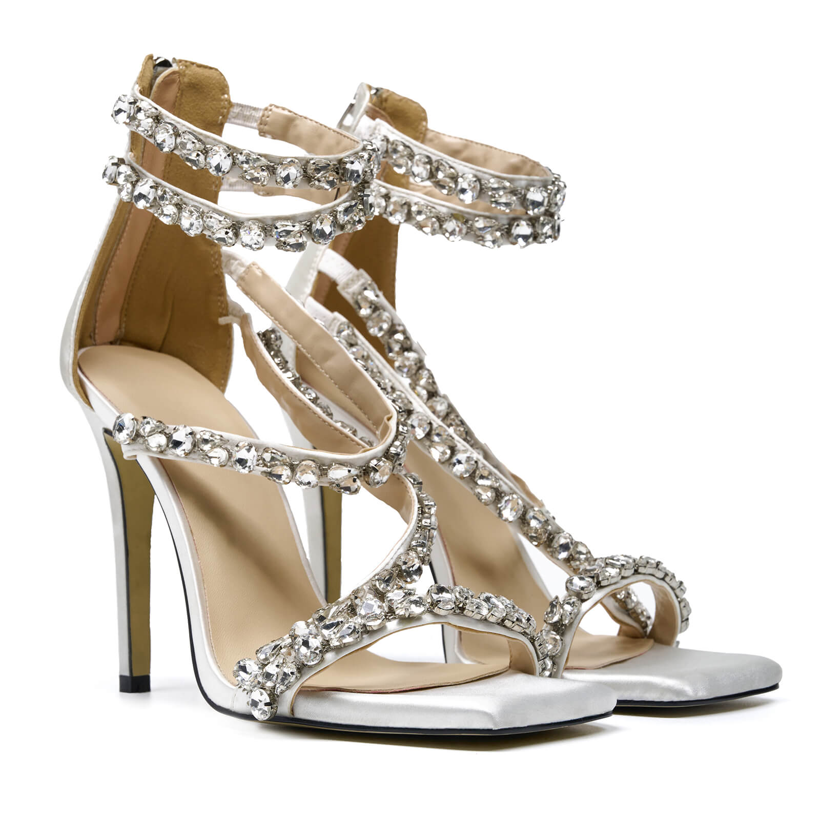 Women‘s Sparkling Stiletto High Heels Sandals