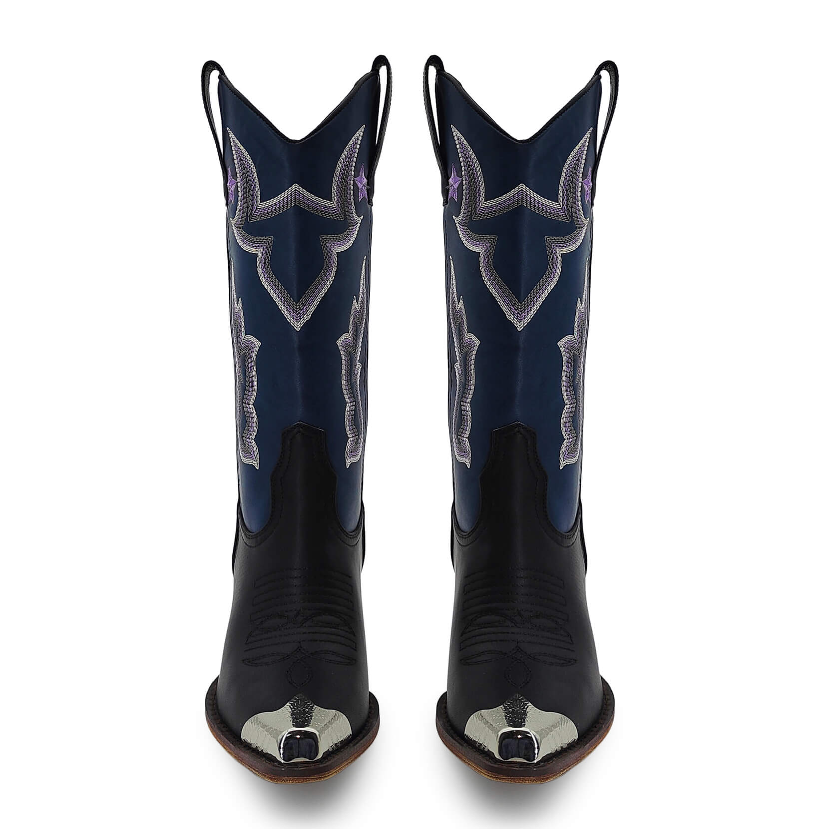 Mid Calf Cowboy Boots For Women Glitter Western Embroidered Cowgirl Boots Wide Calf Chunky Heel Wide Calf Short Boots Pull on Pointy Toe Fashion Vintage Boots