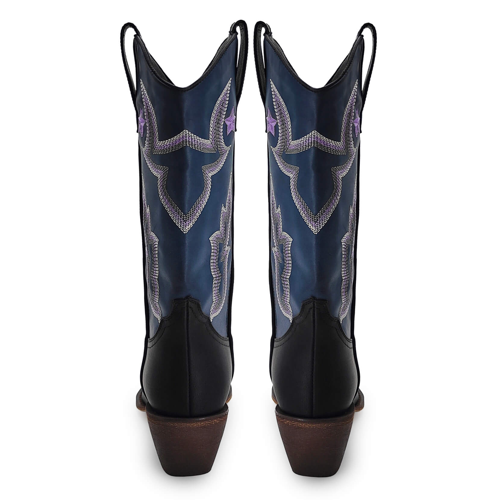Mid Calf Cowboy Boots For Women Glitter Western Embroidered Cowgirl Boots Wide Calf Chunky Heel Wide Calf Short Boots Pull on Pointy Toe Fashion Vintage Boots